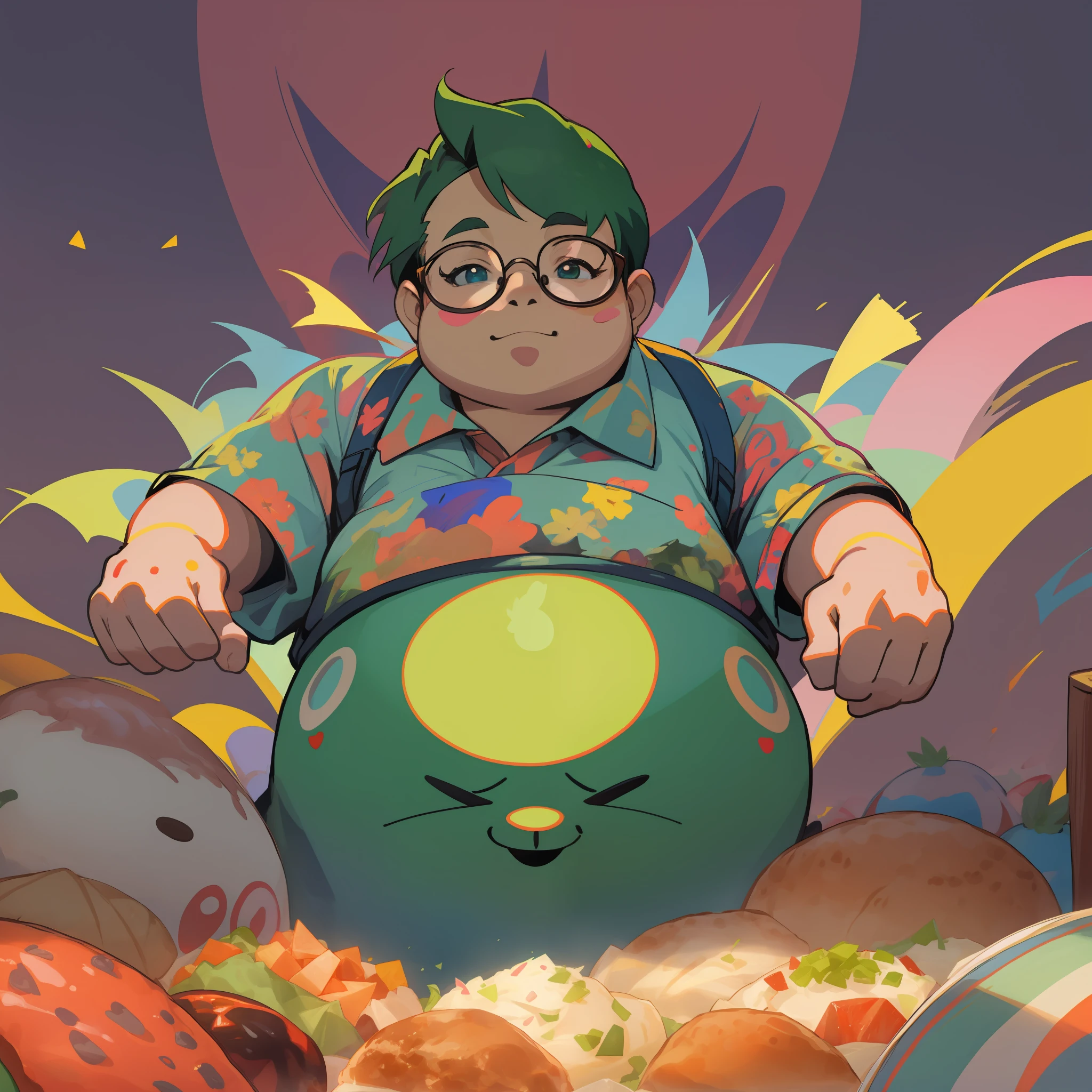 Lots of food, funny, colorful, cute