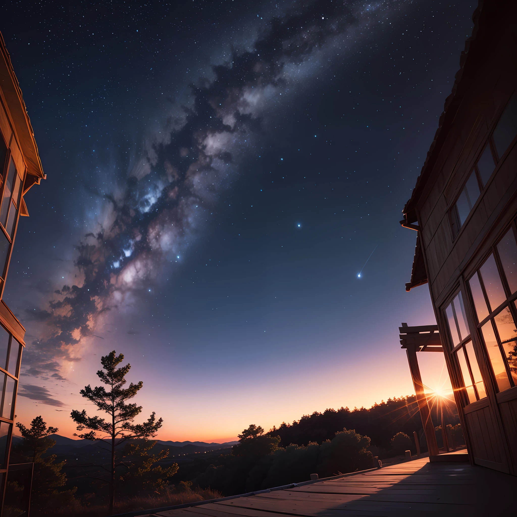Starry sky in twilight sky --auto