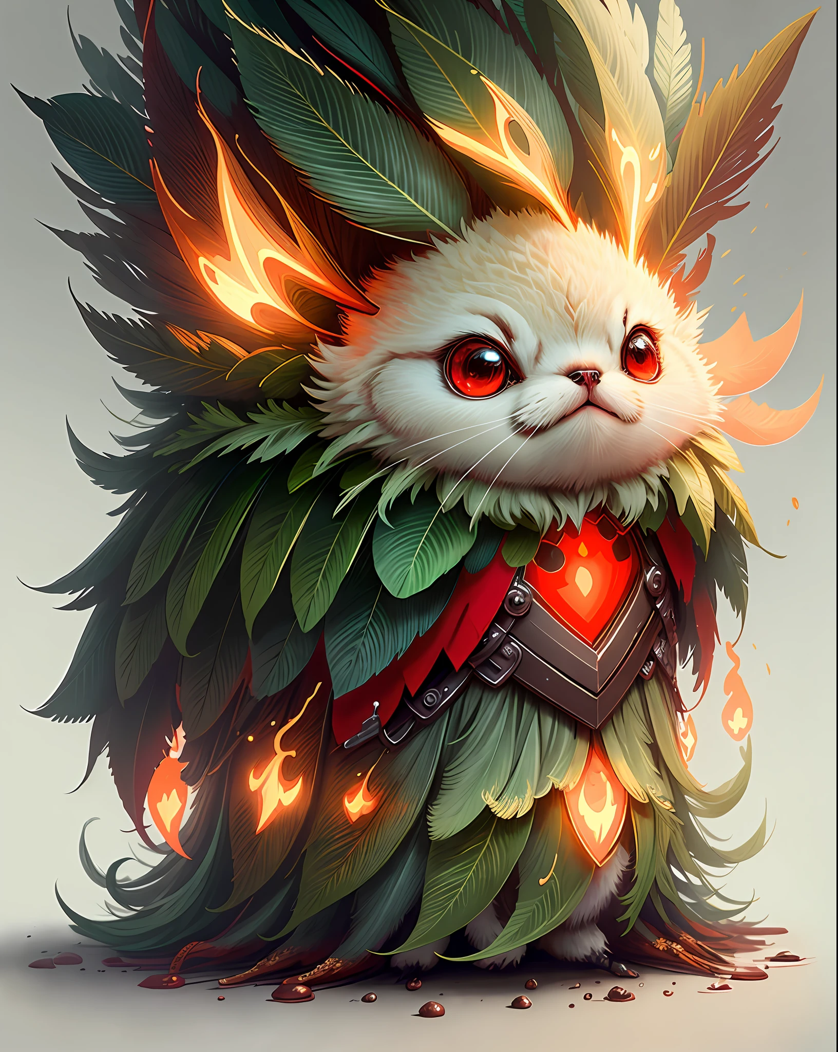 "Create a masterful masterpiece of cute creatures with ultra-detailed concept art inspired by trending on artstation. Utilize Stable Diffusion's power to unleash your inner Cu73Cre4ture programmer and bring your imagination to life!", green and red