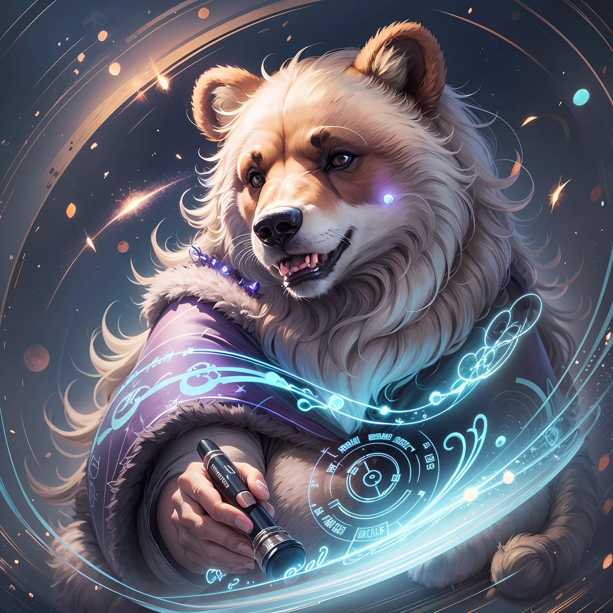 extremely stressed anime dog:human, drinking coffee in a building on fire in the background, masterful playing card border, random Colorful art, oil painting, blue yellow colors, light purple and violet additions, light red additions, intricate detail, splash screen, 8k resolution, masterpiece, artstation digital painting smooth veryBlack ink flow: 8k resolution photorealistic masterpiece: intricately detailed fluid gouache painting: by Jean Baptiste Mongue: calligraphy: acrylic: watercolor art, professional photography, natural lighting, volumetric lighting maximalist photoillustration: by marton bobzert:, complex, elegant, expansive, fantastical, vibrant --auto