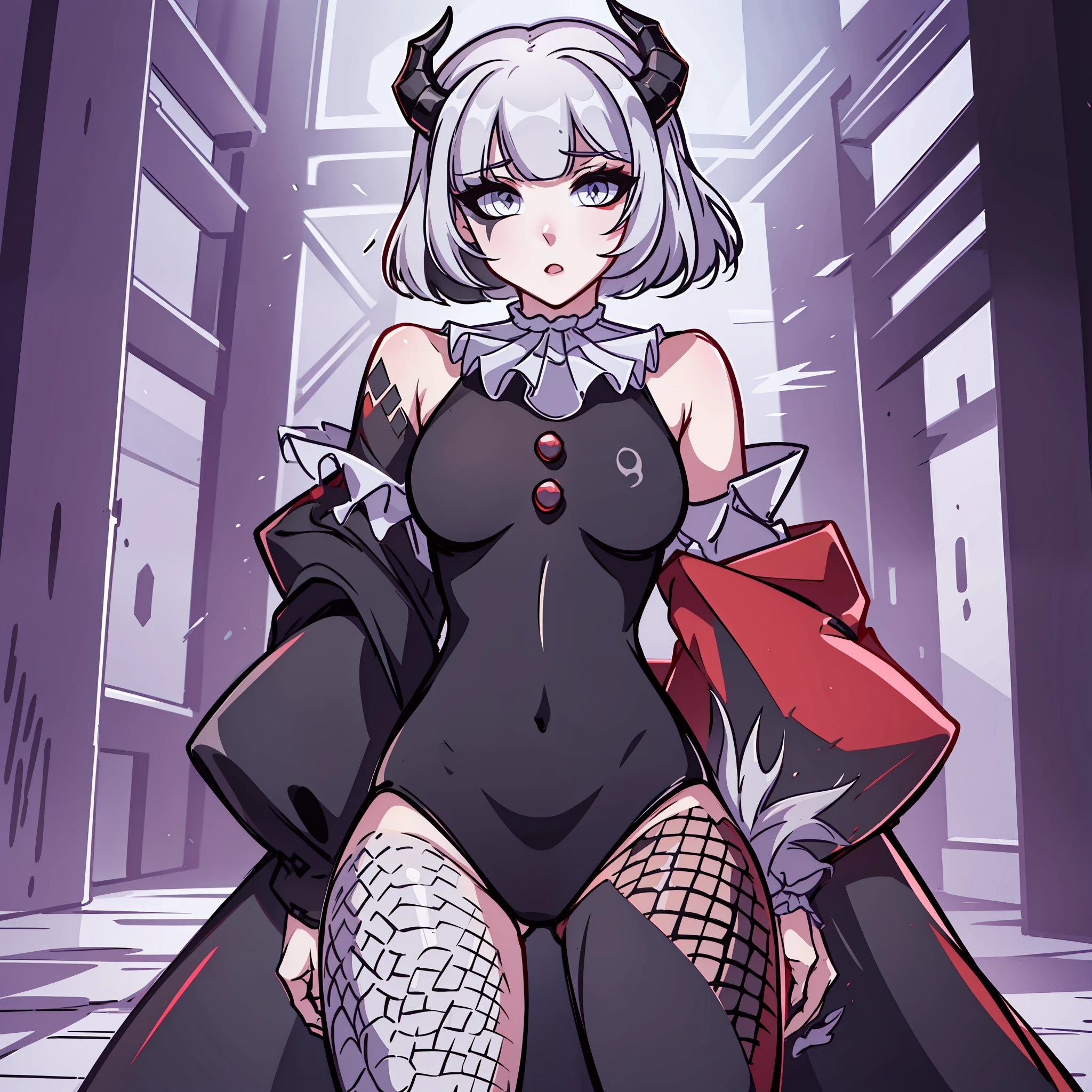 (Best quality: 1.0), (super high res: 1.0), extremely detailed character, detailed Hands, half-dragon girl, horns, scales on the neck, scales on the shoulders, scales on the forearm, scales on the cheek, dragon's tail, extremely detailed hair, short hair, ((white hair)), ((black locks)), extremely detailed eyes, eye with different colors, white right eye and the left being black, dragon eyes, 2d, anime art, , ((full body)), standing, medieval, rpg, bare shoulders