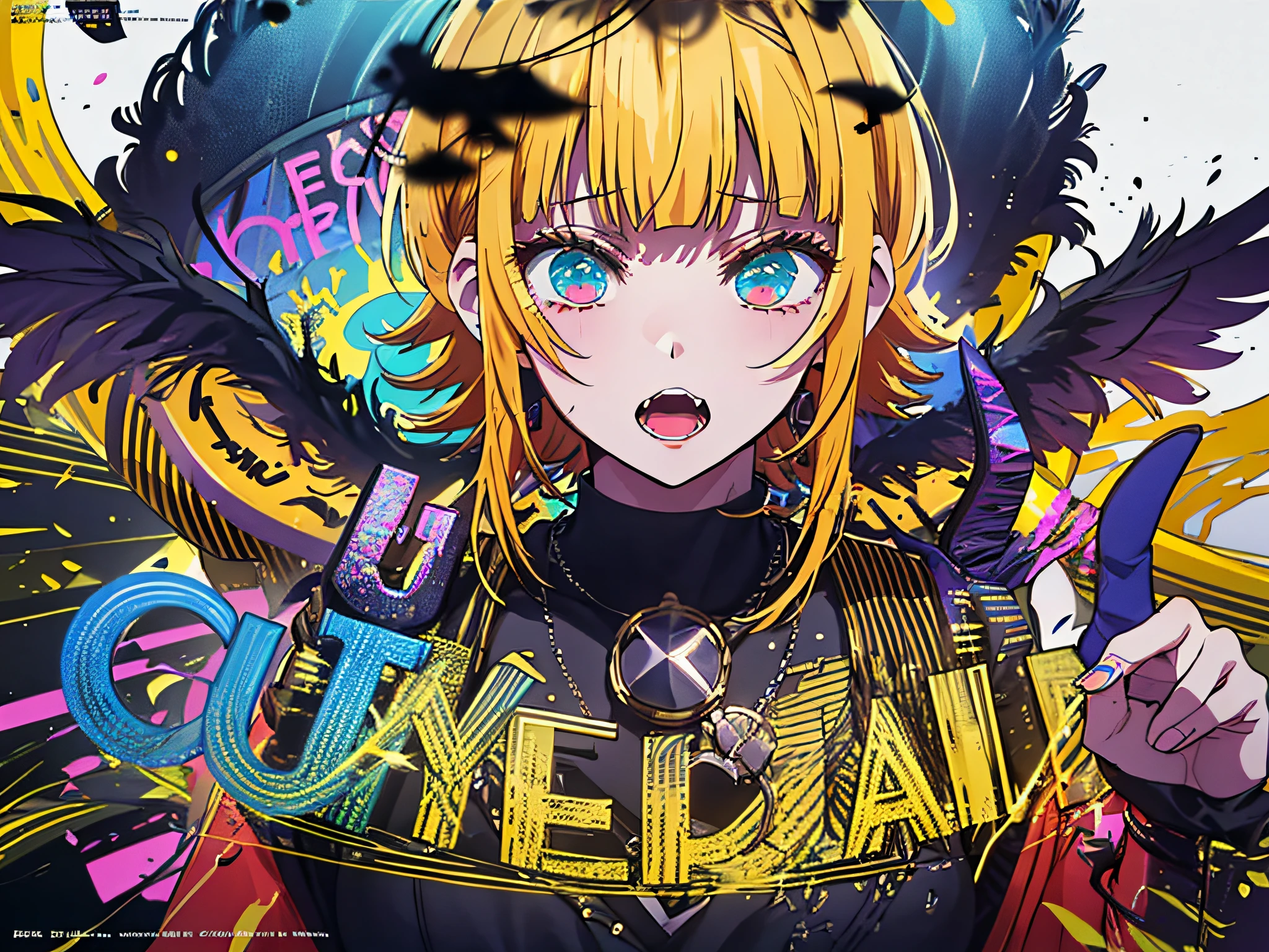 (((dramatic))), (((gritty))), (((intense)))) The movie poster features as the central character. She is shy in the center of the poster, wearing idol outfit, and a determined expression on her face. The background is dark and gritty, with a feeling of drunkenness. The text is bold and eye-catching, with catchy slogans that add to the overall drama and excitement. The color palette is dominated by dark colors, dotted with bright colors, giving the poster a dynamic and visual impact, tachi-e (magazine:1.3), (cover-style:1.3), fashionable, vibrant, outfit, posing, front, colorful, dynamic, background, element, confident, expressive, holding, statement, attachment, majestic, coiled, around, touch, scene, text, cover, bold, eye-catching, title, fashion, font, catchy, title, bigger, eye-catching, modern, trendy, focused, stylish, 1 girl