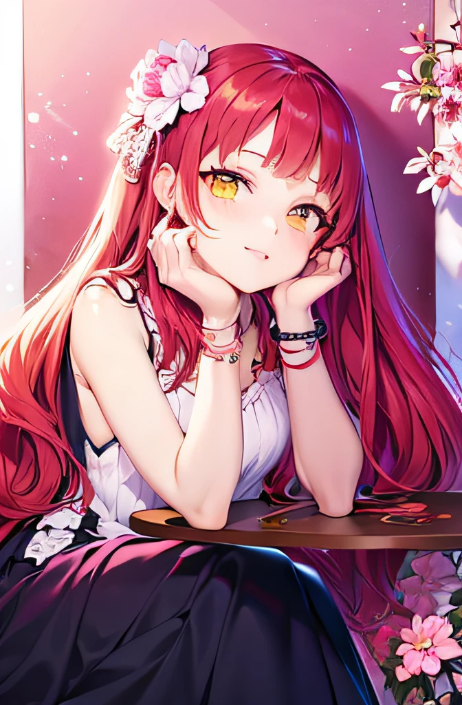 Colorful drawing of a girl sitting on a bench, beautiful line art, perfect lineart, detailed manga style, extremely fine ink lineart, line art, manga art style, manga style, hyper detailed line art, detailed portrait of anime girl, manga style, clean lineart, thick lineart, lineart