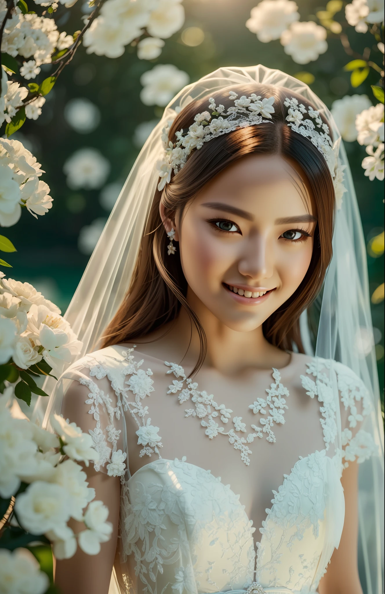 Masterpiece, highest quality, solo focus, complex
(High detail: 1.1) (Perfect face: 1.1) white wedding dress, pretty Japan woman, smiling, lace, veil, fantasy, white flowers on head, mysterious lake,
Viking origin, shining eyes, full body, Lee Jeff
Leeds Nikon D850 Film Stock Photo 4 |
Kodak Portra 400 Camera F1.6 Lens
Rich colors Ultra realistic
Realistic textures Dramatic lighting
Unreal Engine
Trending at Art Station CineStill
800 --auto