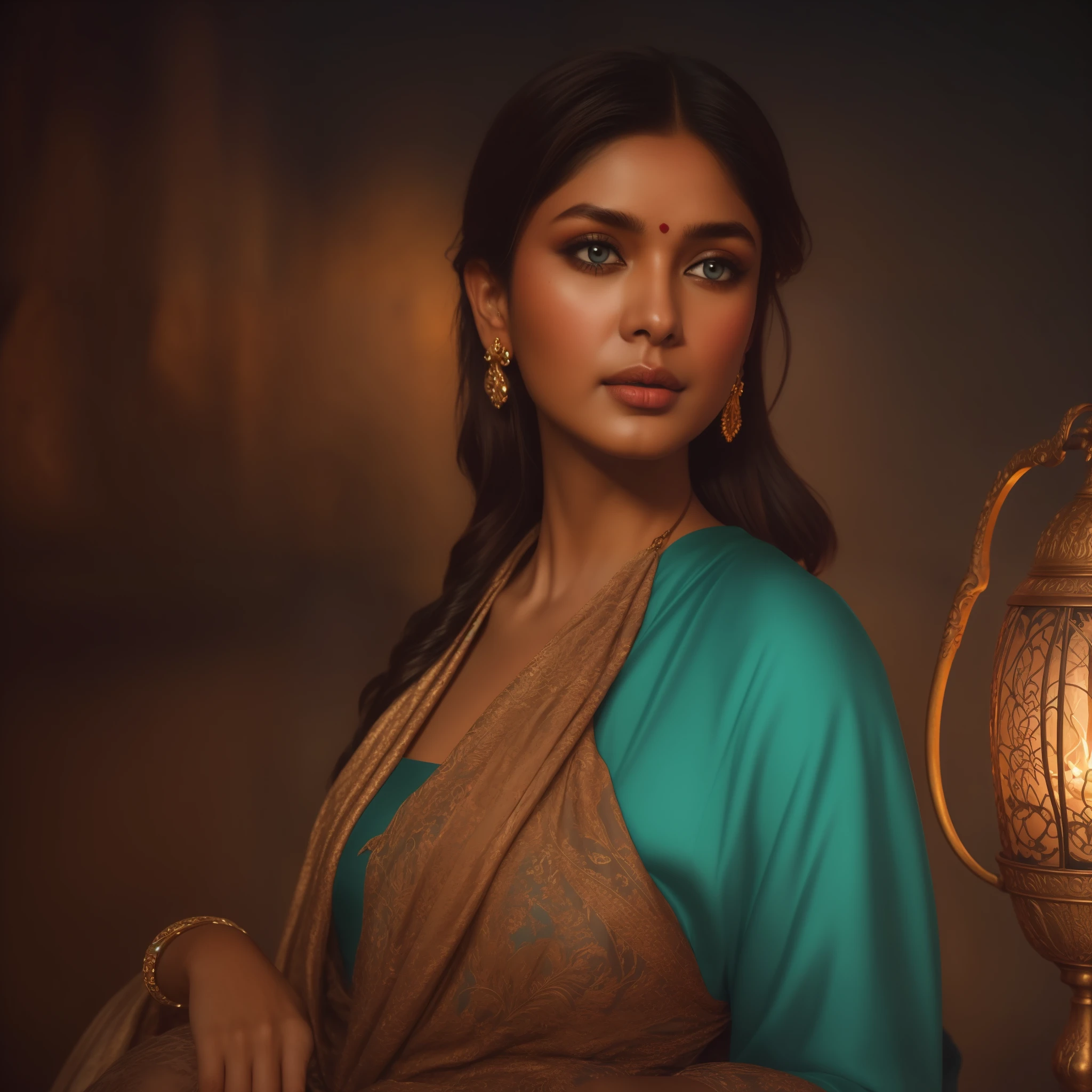 Indian Bollywood actress in the style of nocturne, dreamy atmosphere, dark cyan and red, i can't believe how beautiful this is, serene atmosphere, piles/stacks, flickering light, epic realistic, broken old boat in big storm, illustrated by herg, style of tin tin comics, pen and ink,art by greg rutkowski and artgerm, soft cinematic light,hdr, intricate, highly detailed, (depth of field:1.4), faded, (neutral colors:1.2), (hdr:1.4), (muted colors:1.2), hyperdetailed, (artstation:1.4), cinematic, warm lights, dramatic light, (intricate details:1.1), complex background, (rutkowski:0.66), (teal and orange:0.4), (intricate details:1.12), hdr, (intricate details, hyperdetailed:1.15) (skin texture:1.2)