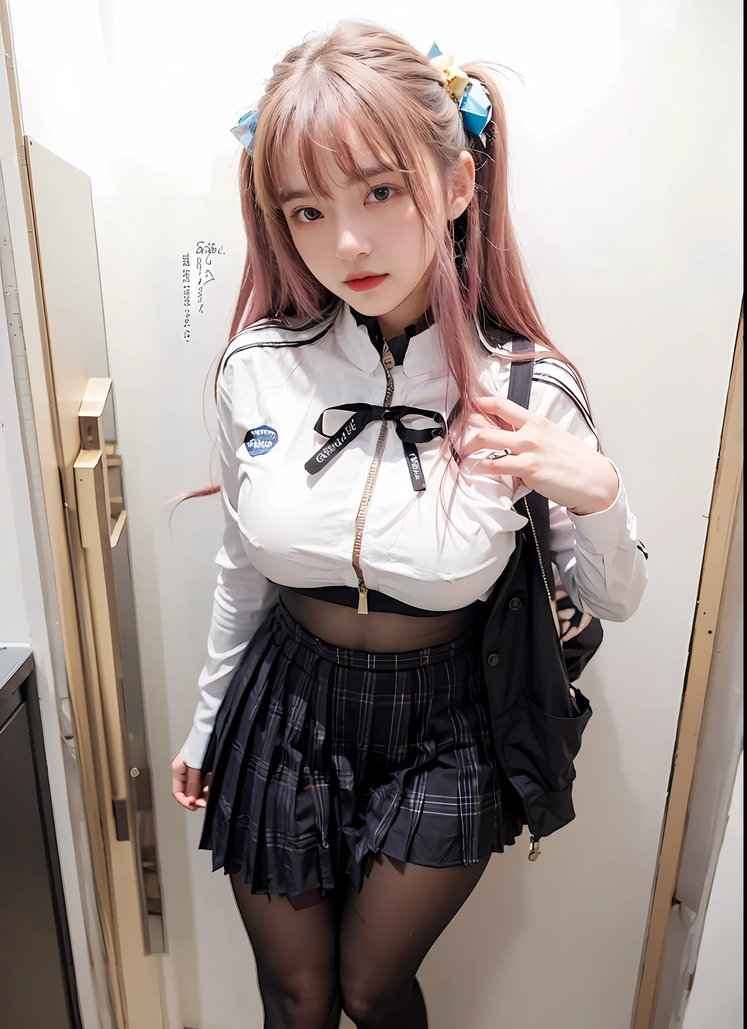 (Large breast:1.4),(open clothes:1.4),(white shirt:1.4), Best quality,masterpiece,ultra high res,(photorealistic:1.4),1girl,(16 years old:1.4)