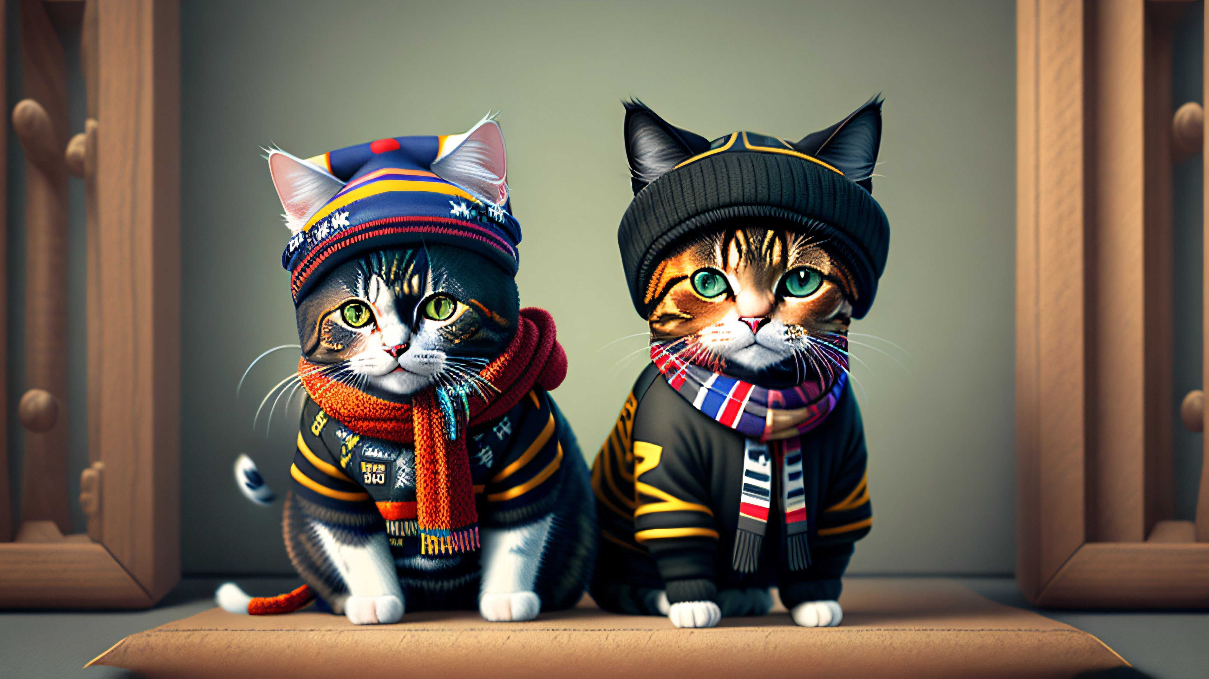 isometric view of a MINI cute hyperrealistic futuristic soldier cat wearing cyberpunk jacket. orange skin. Cinematic, hyper detailed, white GRADIENT background , highly detailed, zoomed out, --auto