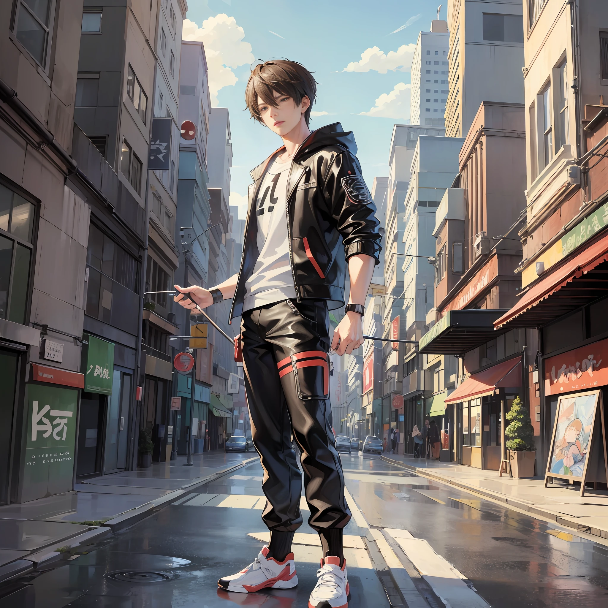 (Male anime portrait: 1.2), (realistic 3D style: 1.1), (anime realistic style: 0.9), (handsome: 1.2), (anime pose: 1.1), (urban environment: 1.1), (smooth anime CG art: 1.1), (high quality: 1.1), (badass: 0.1), (8K: 1.1), young anime: 1.1. --auto --s2