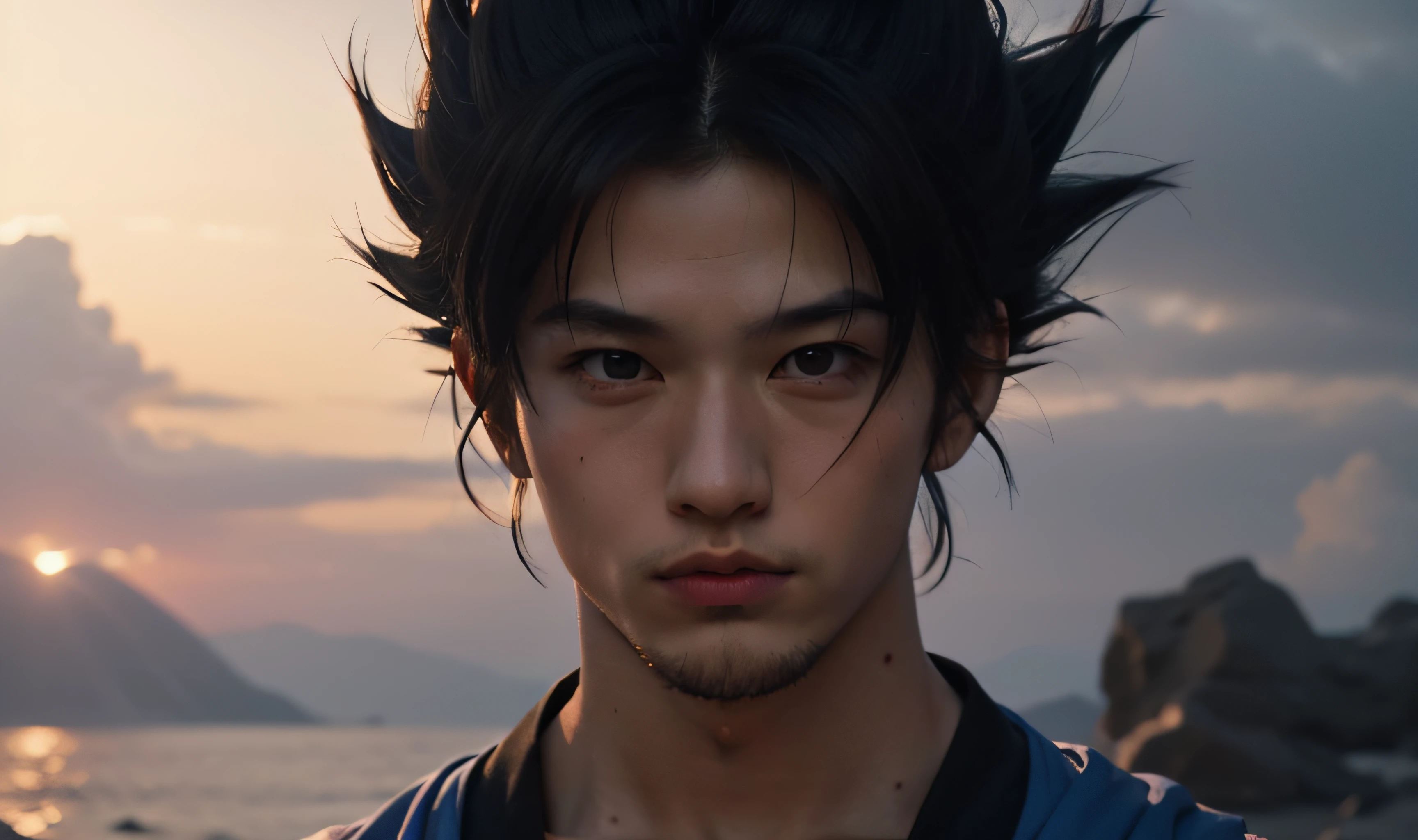 ((Masterpiece)), exceptional quality, realistic, portrait of Goku from Dragon Ball Z