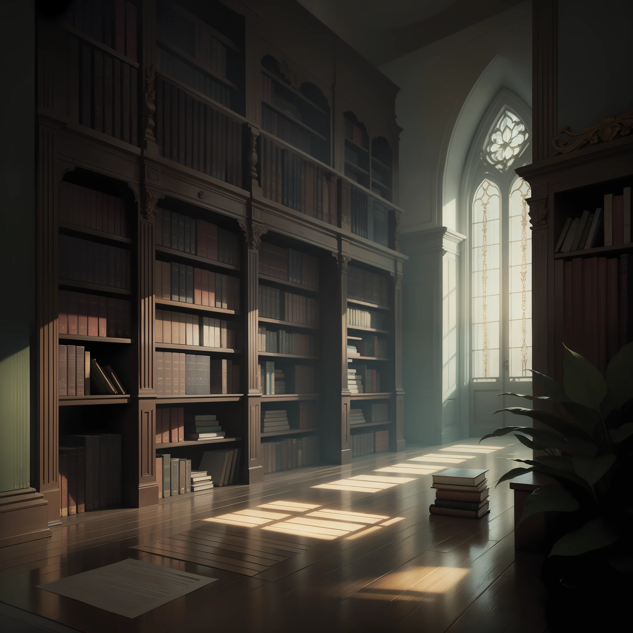 Library setting, quiet