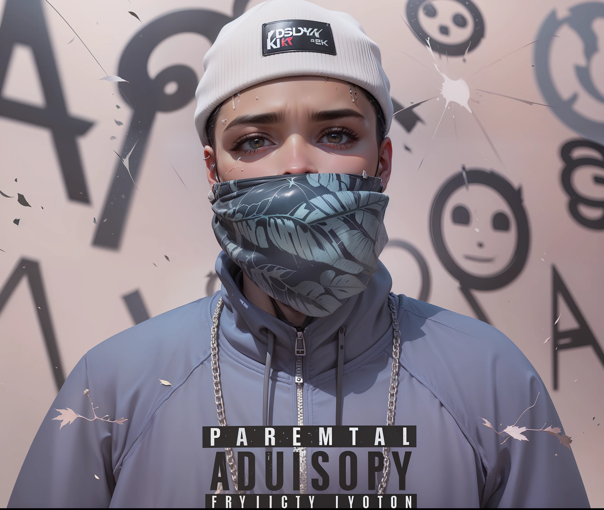 Hip hop style 4k, high definition, face leaves the same way it is in the photo only leaves in high definition 4k