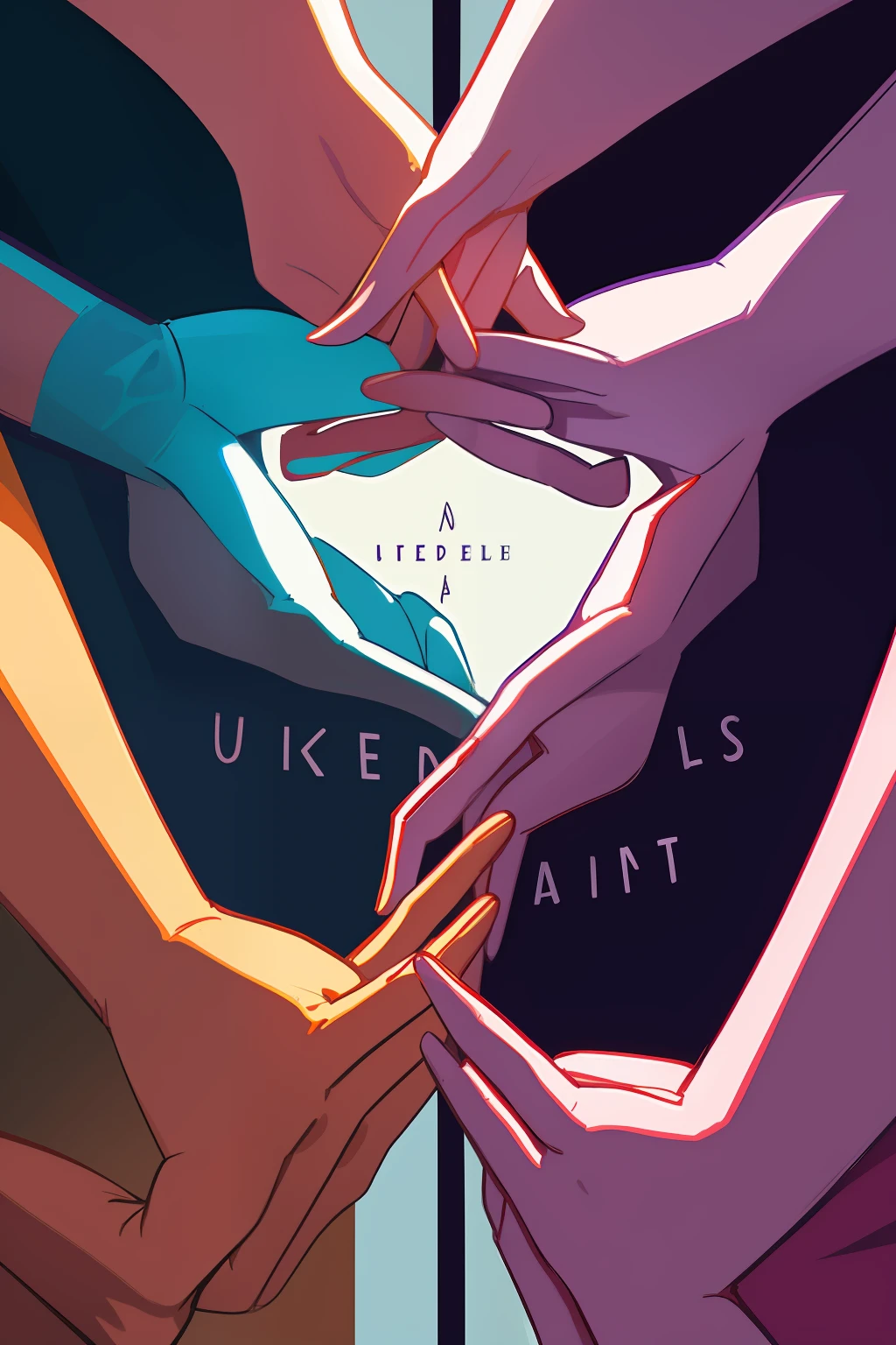 the concept of the image: "Inspiring Sisters: United We Are Invincible."
Create a stylized illustration of intertwined female hands, representing the unity and strength of women working together to achieve their goals.