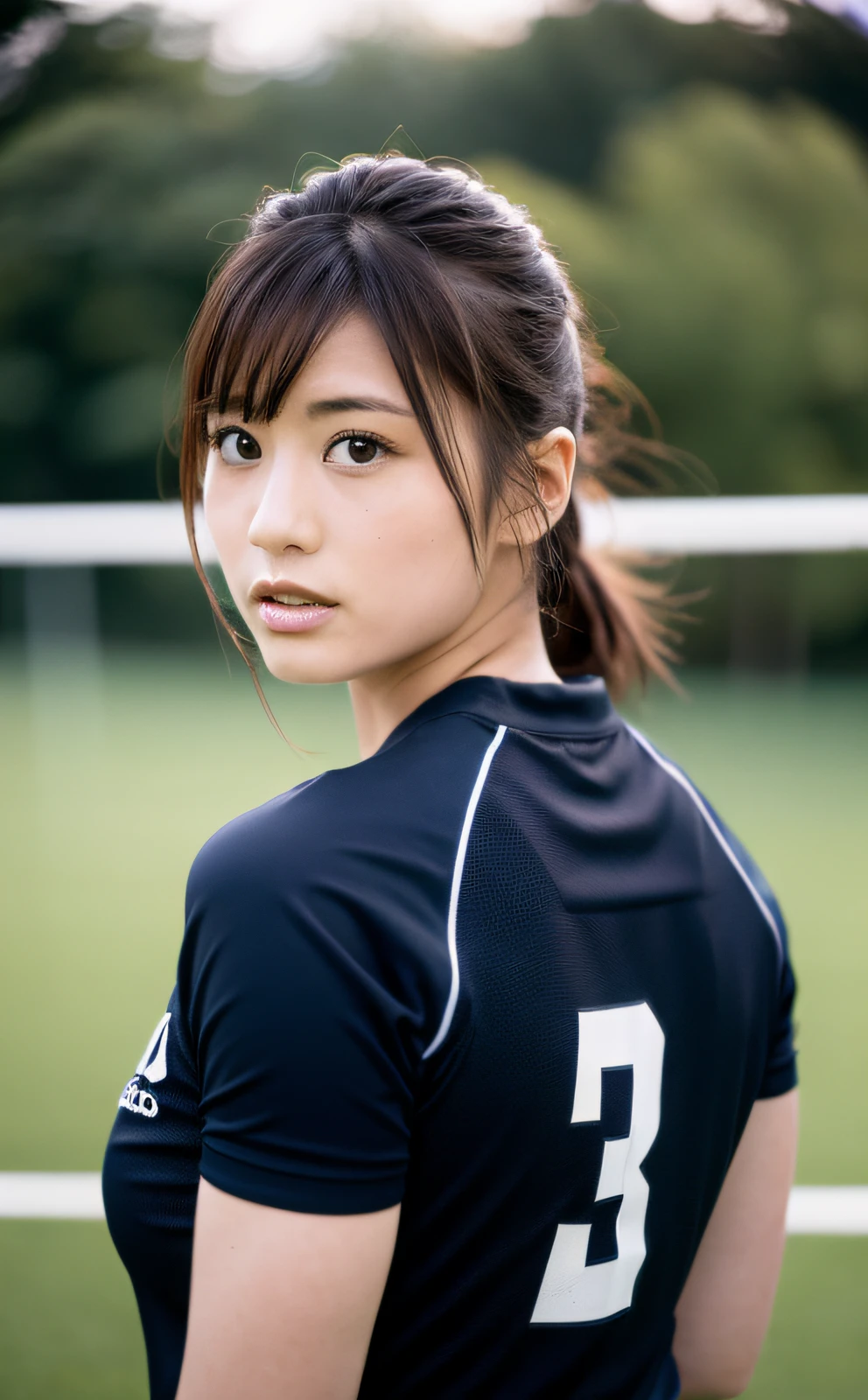 rugby, beautiful Japan woman, Hasselblad camera, RAW photography, (Real: 1.3), (Beautiful and attractive: 1.4)