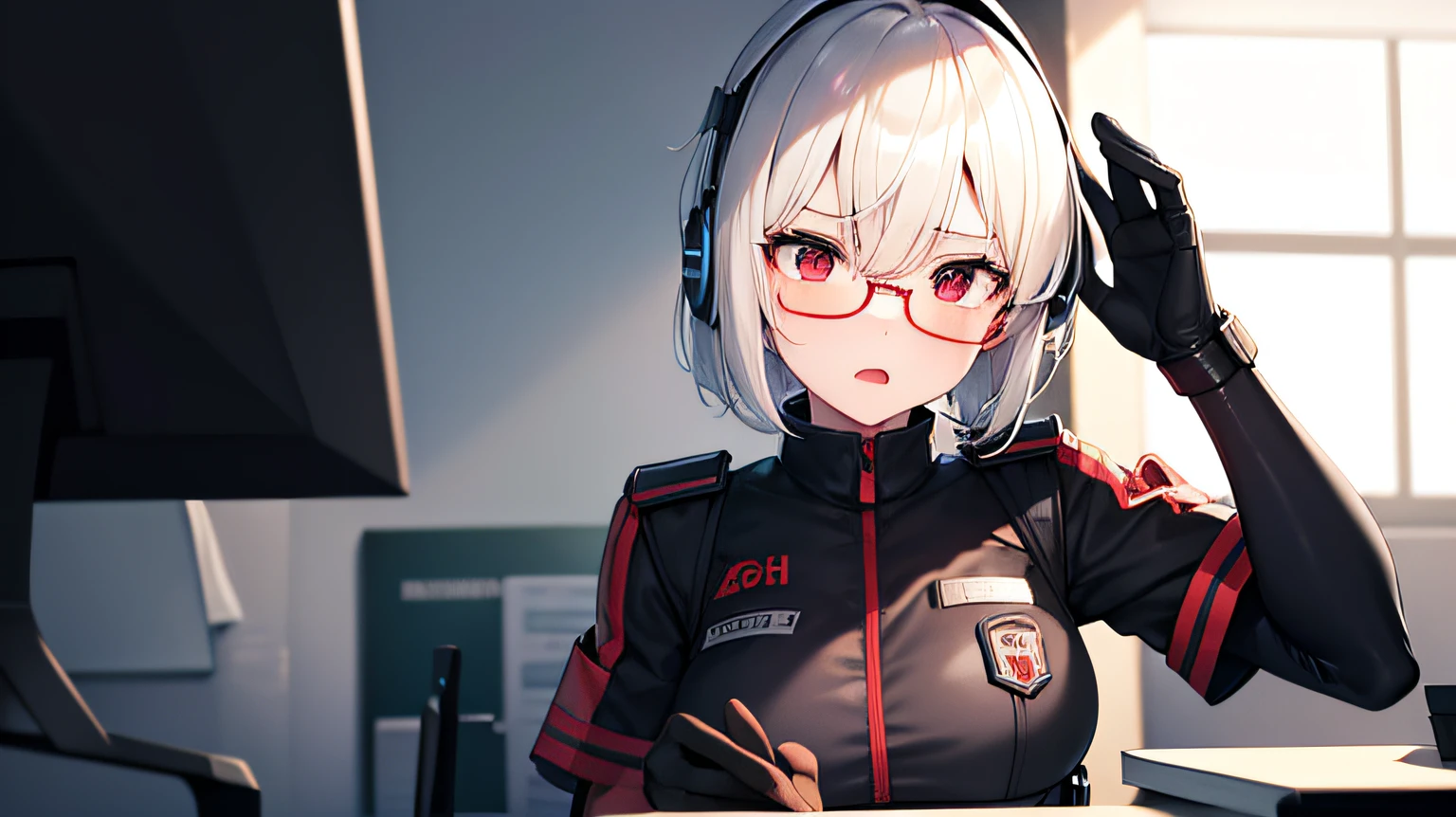 anime girl sitting in front of two computer monitors in a room, cyberpunk art style, lofi girl, digital cyberpunk - anime art, digital cyberpunk anime art, cyberpunk vibe, digital anime illustration, atey ghailan 8 k, cyberpunk vibes, lofi artstyle, cyberpunk anime art, cyberpunk artstyle, lofi portrait, cyberpunk atmosphere