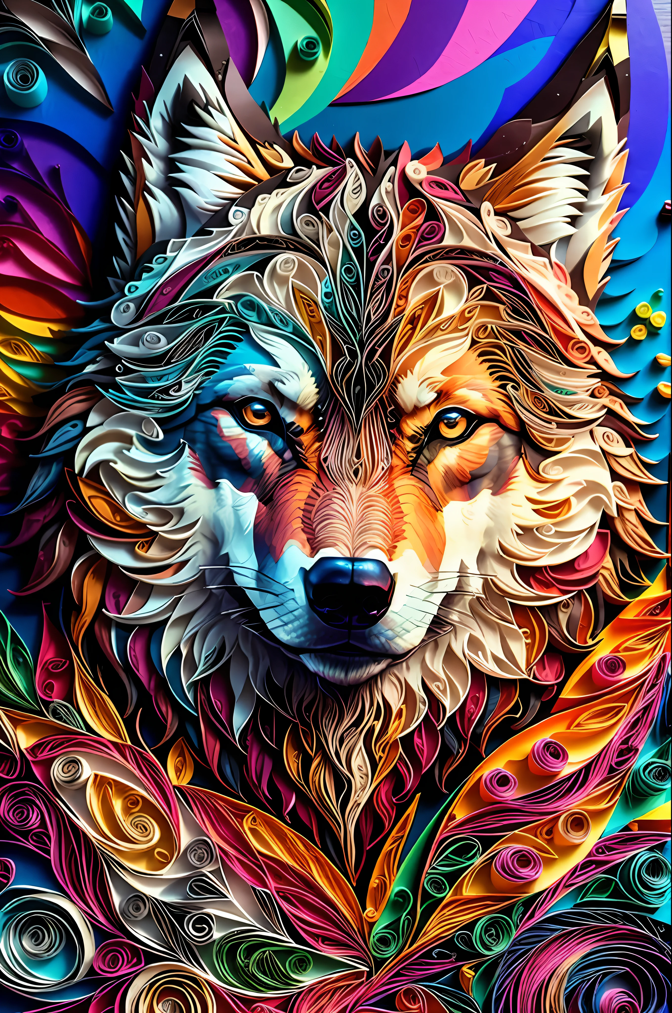 wolf, multi dimensional quilling paper, art, chibi,
yang08k, beautiful, colorful,
Masterpieces, top quality, best quality, official art, beautiful and aesthetic,((8K ultra realistic))