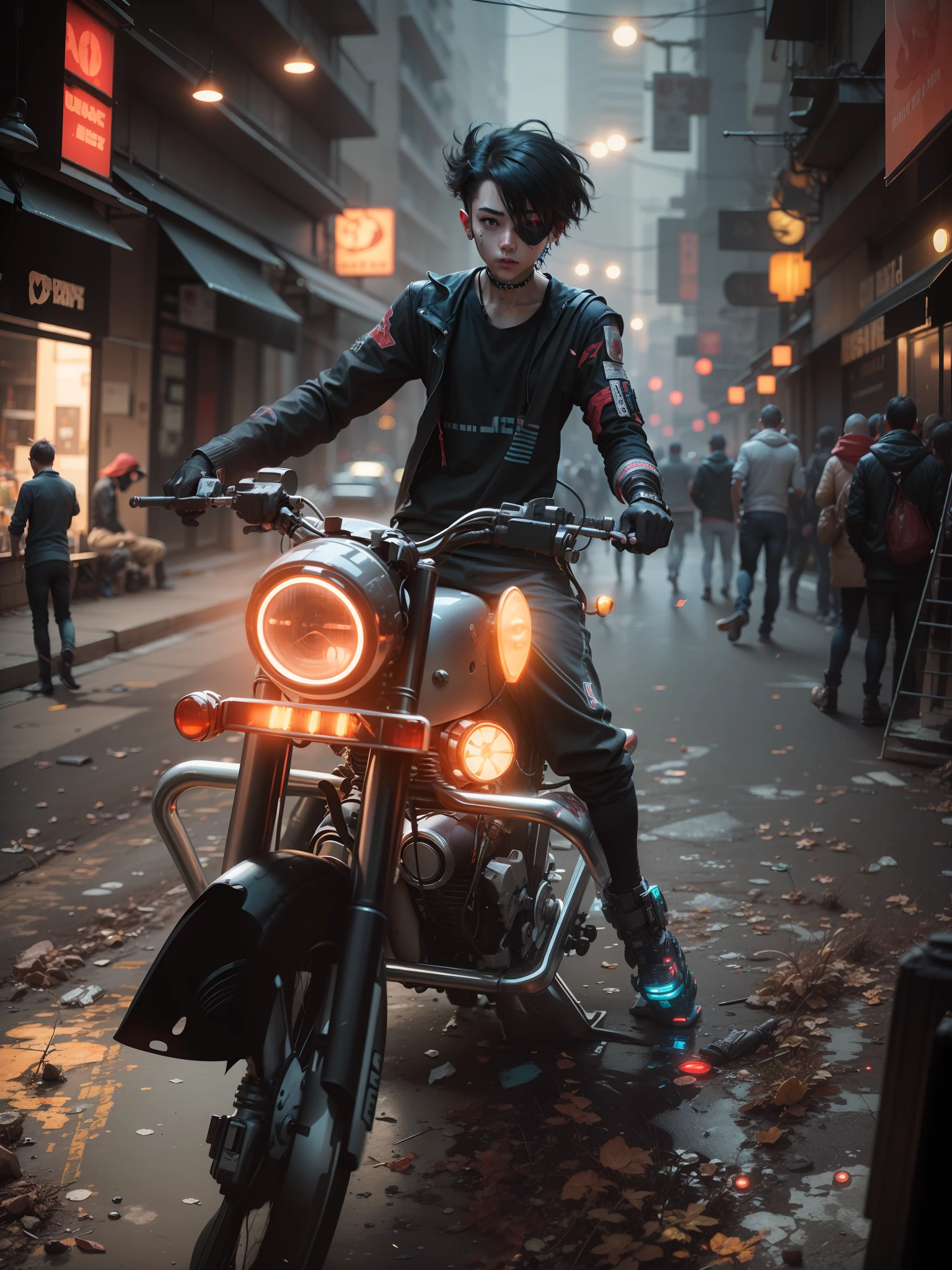 Cyberpunk. Young. Boy mask