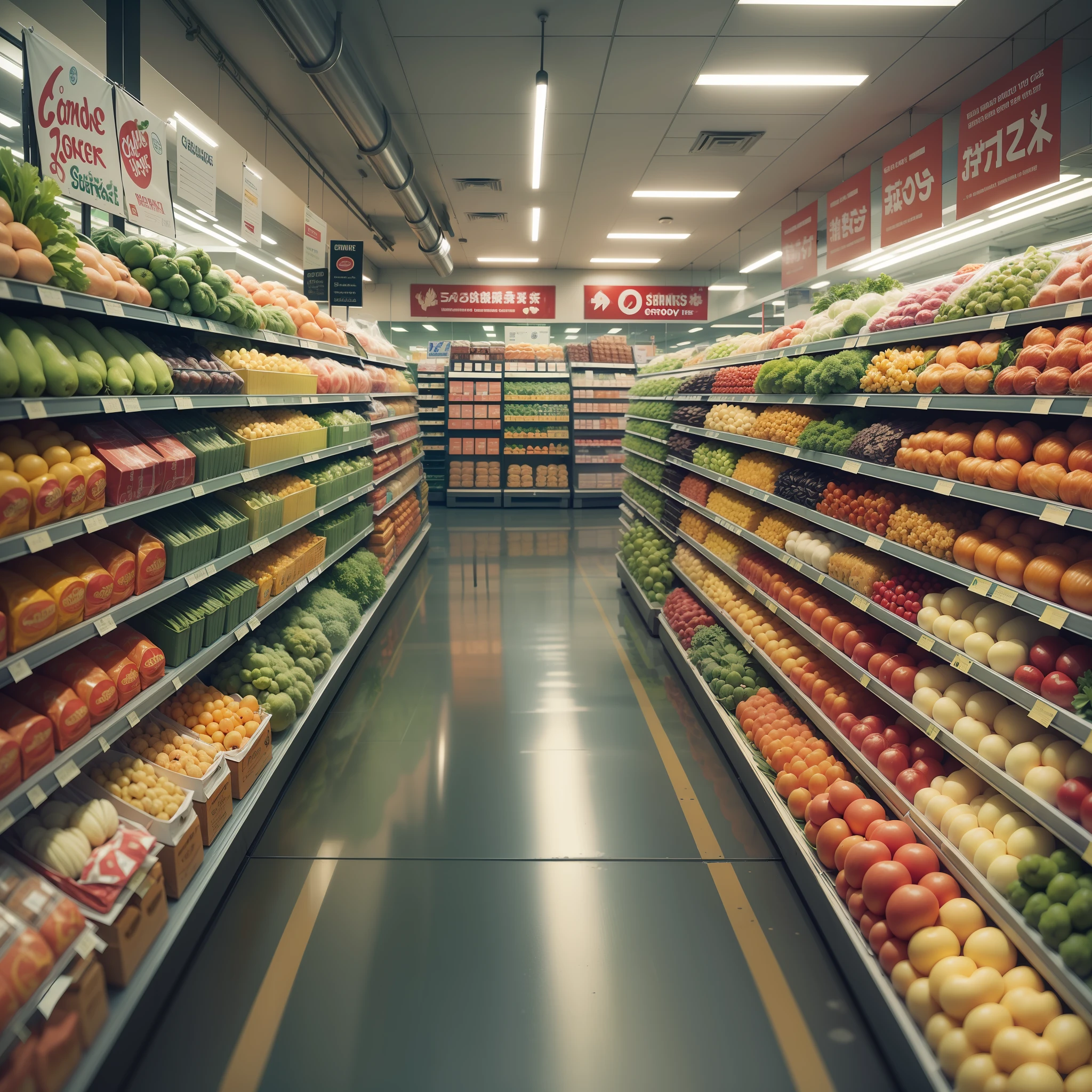 grocery store entrance, (no humans), clean, taken by canon photo