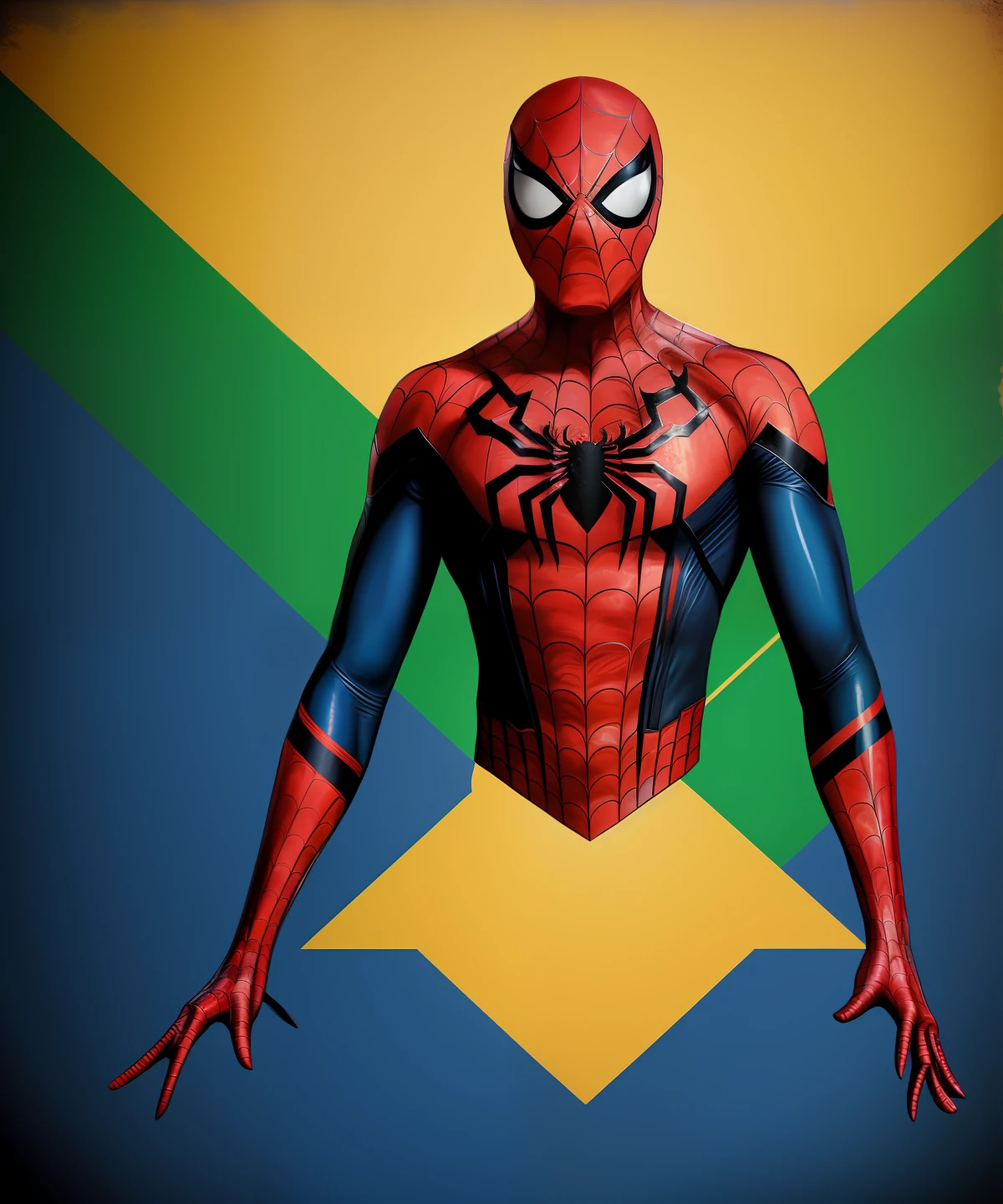 Join the flag of Brazil with the spider man