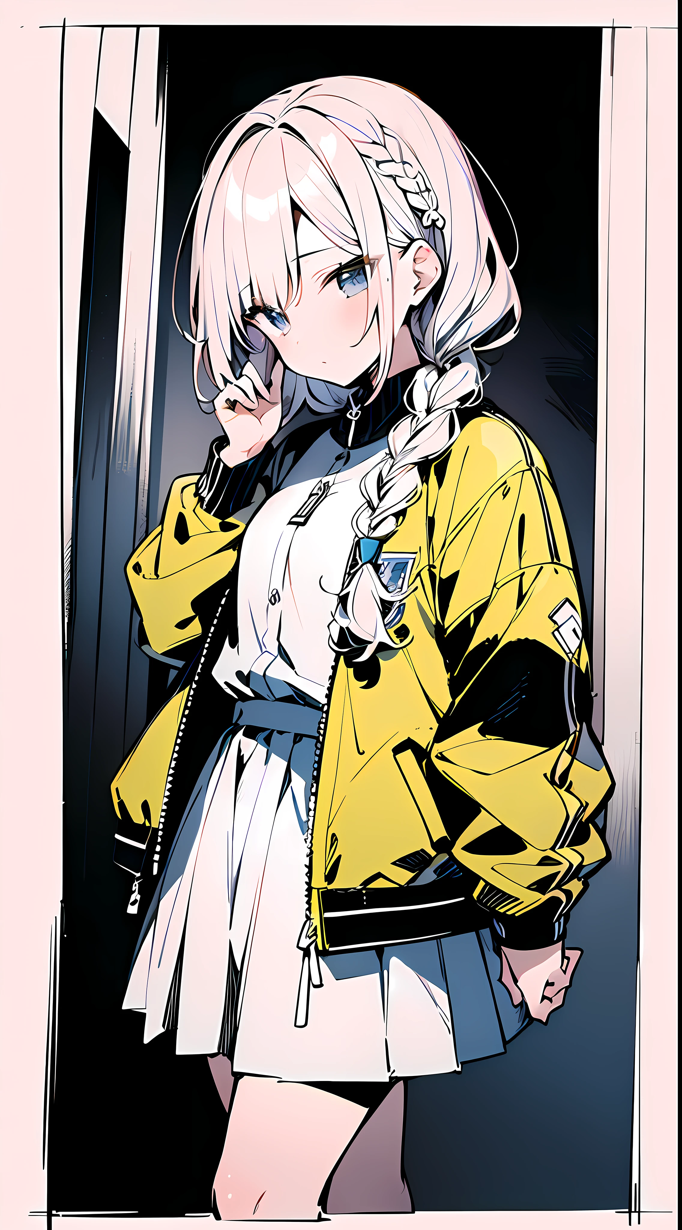 (Incredibly Absurdres Absolutely Resolution: 1.5), Top Quality, Masterpiece, Ultra High Definition, 8k, (Multiple Girls), (Light Colored Jacket, Sneakers, Skirt) BREAK Shoujo Manga Style, (Loli), Soft Line Art, Digital Enhancement, Shojo Manga Touch, Hairstyle Fax, Environmental Change Scene, Hairstyle Fax, Shojo Mangacore, (((Hair length to shoulder))), (((Short braid))), entangle, beautiful and aesthetic: 1.5, High quality: 1.3