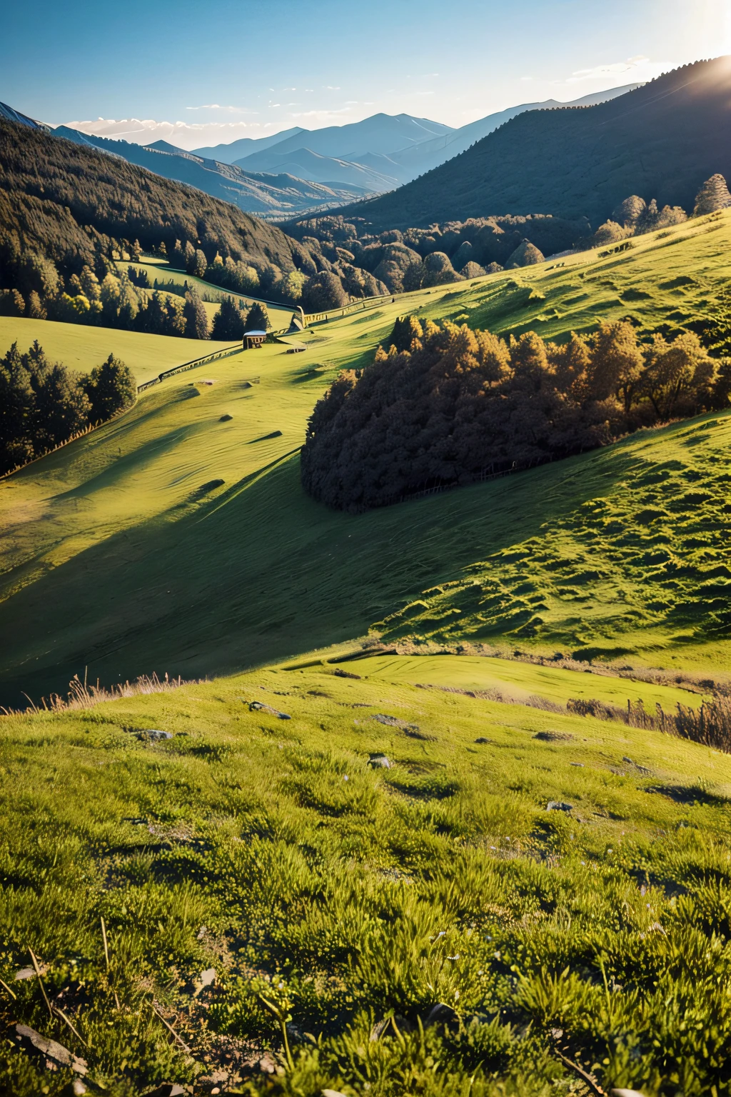 sea, sunrise, Victoria Regia, mountains, trees