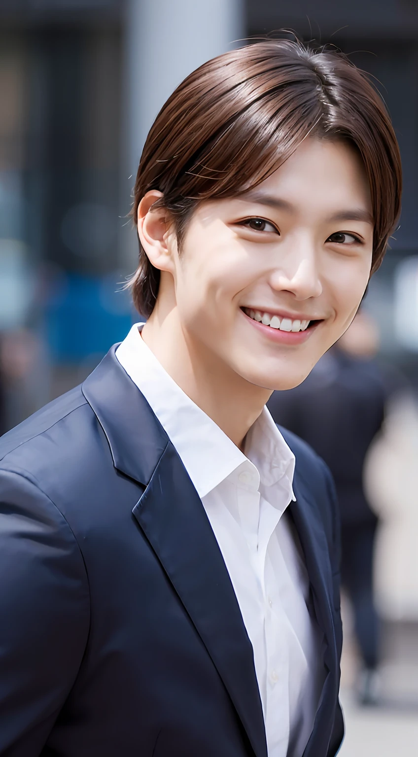 Man about 25 years old, smiling, sharp focus, dynamic pose, cool