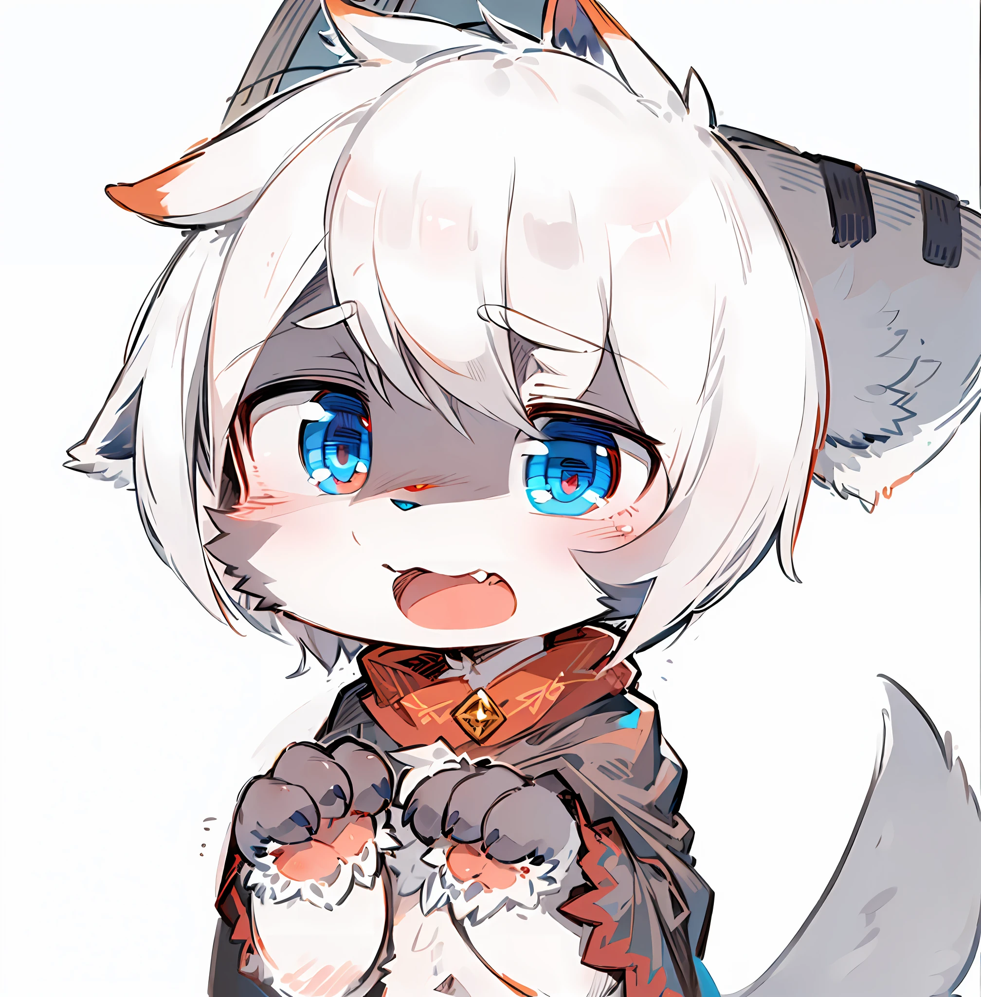 (Dark Environment: 0.8), Masterpiece, High Quality, Abstract Res, Digital Painting\(artwork\), by Dagasi, Yupa, Kiyosan, (Anthro, Fluffy Fur, Character Focus: 1.1), Anthro Male Cat, Short Hair, Portrait , bright eyes, panorama, character focus. (Detailed background: 0.7), Solo, Furry, Furry male, Male focus, Anthr, (full body fur, fluffy tail, blue fur, red eyes, gray hair: 1.2), (long canine, cape: 1.2), (interior, night, castle, coffin: 1.1)