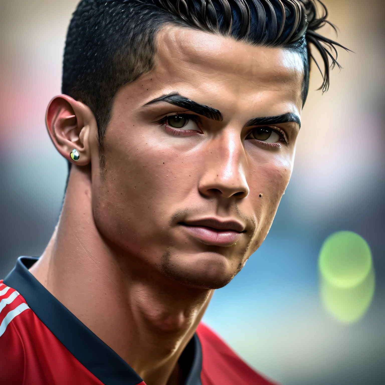 (masterpiece, best quality, headshot, high resolution, RAW photo, 8K UHD, DSLR camera, Cristiano Ronaldo, detailed headshot) --auto