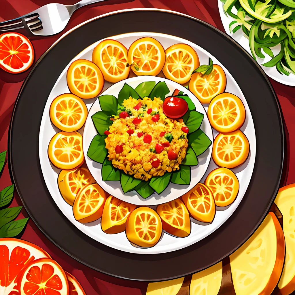 Create an imegem of a plate full of healthy foods relisted in 4k resolution