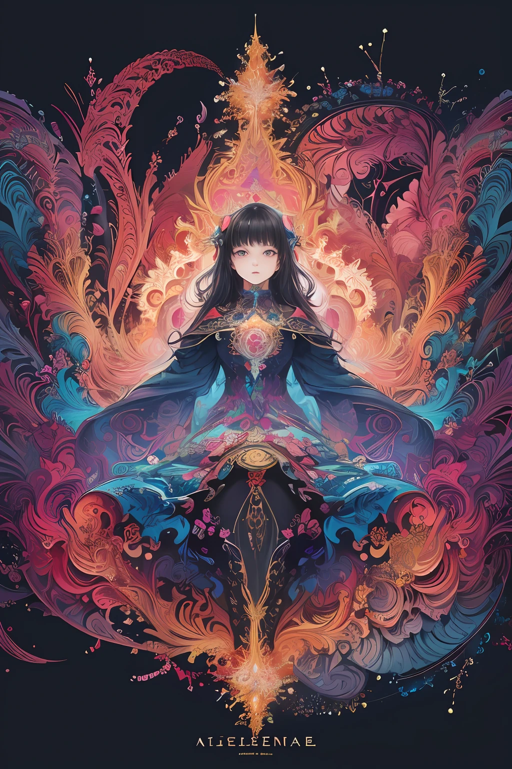 (masterpiece, top quality, best quality, official art, beautiful and aesthetic:1.2), (1girl:1.3), extremely detailed,(fractal art:1.2),colorful,highest detailed,(zentangle:1.2), (dynamic pose), (abstract background:1.5), (treditional dress:1.2), (shiny skin), (many colors:1.4), upper body