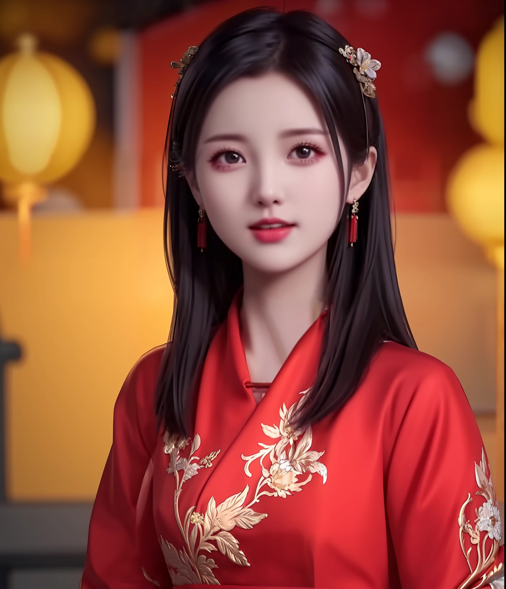 best quality, masterpiece, highres, 1girl, china hanfu,chinese architect background, red scarf, hair ornament,necklace, jewelry,Beautiful face,upon_body, tyndall effect,photorealistic, dark studio, rim lighting, two tone lighting,(high detailed skin:1.2), 8k uhd, dslr, soft lighting, high quality, volumetric lighting, candid, Photograph, high resolution, 4k, 8k, Bokeh,red dress girl
