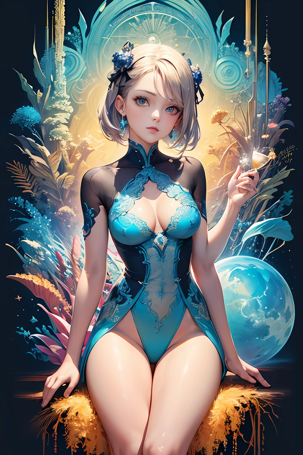 (Masterpiece, Top Quality, Top Quality, Official Art, Beautiful and Aesthetic:1.2), (1girl:1.3), (Fractal Art:1.3),