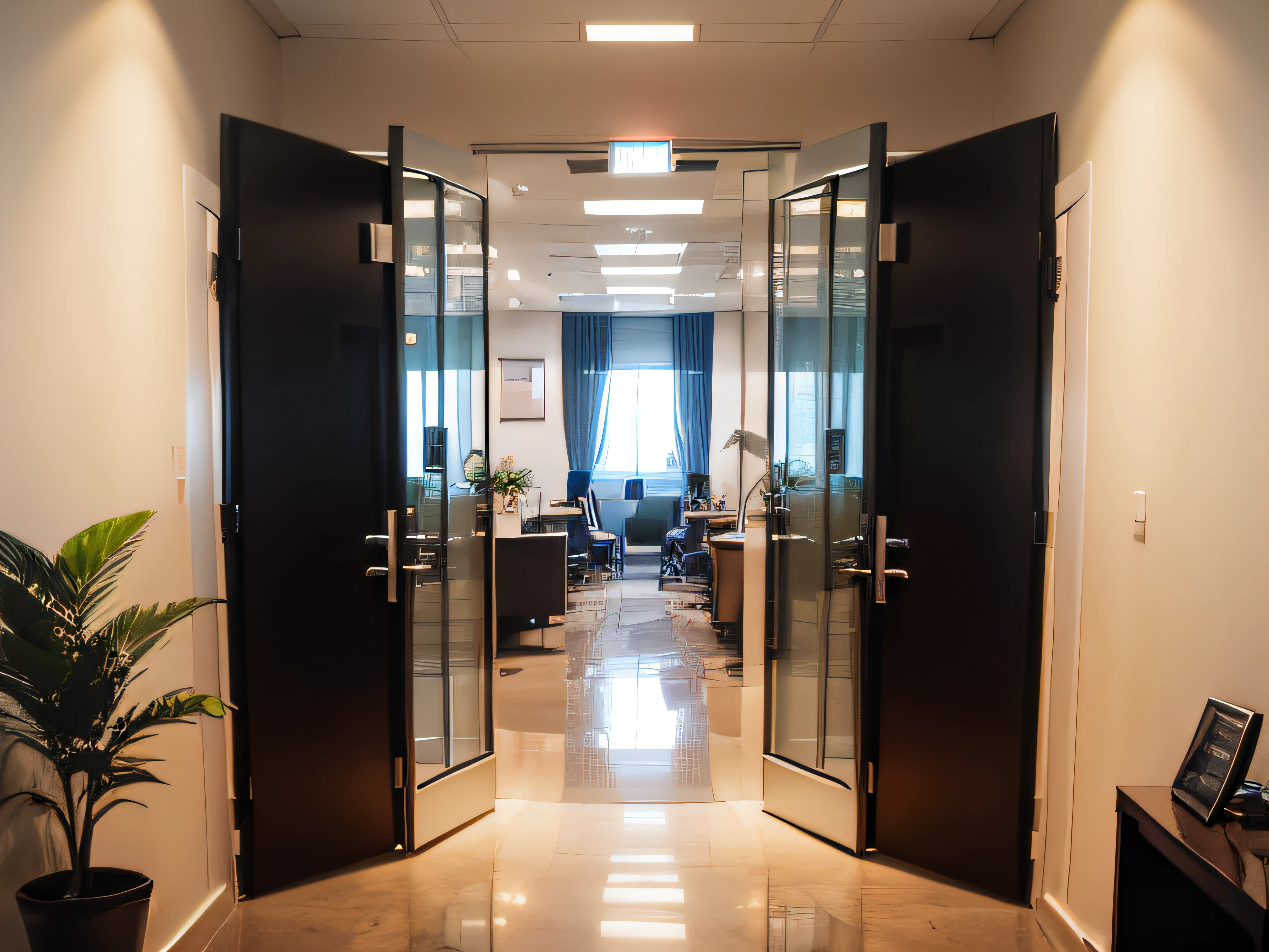 Business Scene Office Entrance 1st Floor of Stylish Building --auto