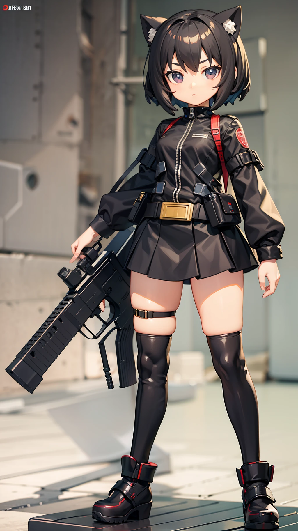 Chibi Chara, Beautiful Girl, 3D Figure, Nendoroid, Assault Rifle
