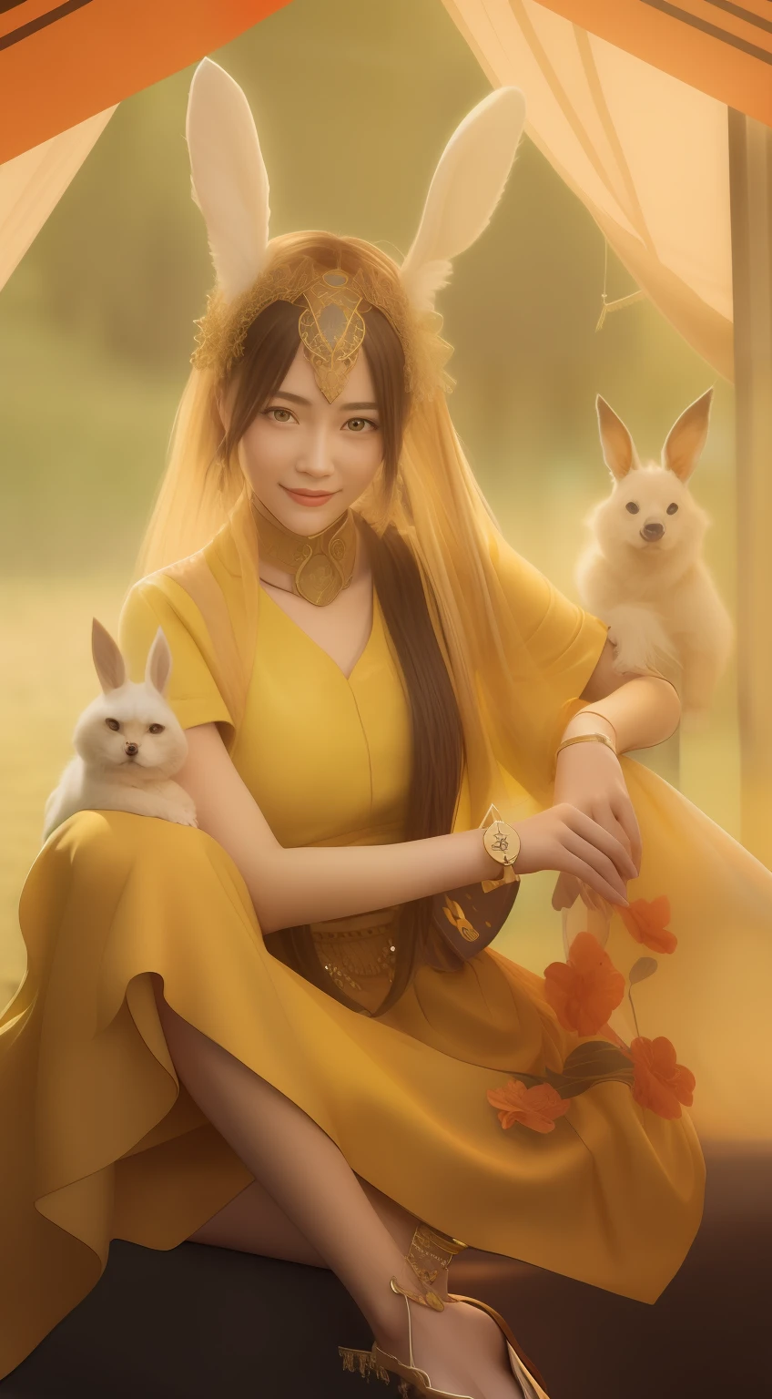 4K, textured skin, real world, round face girl, happy girl