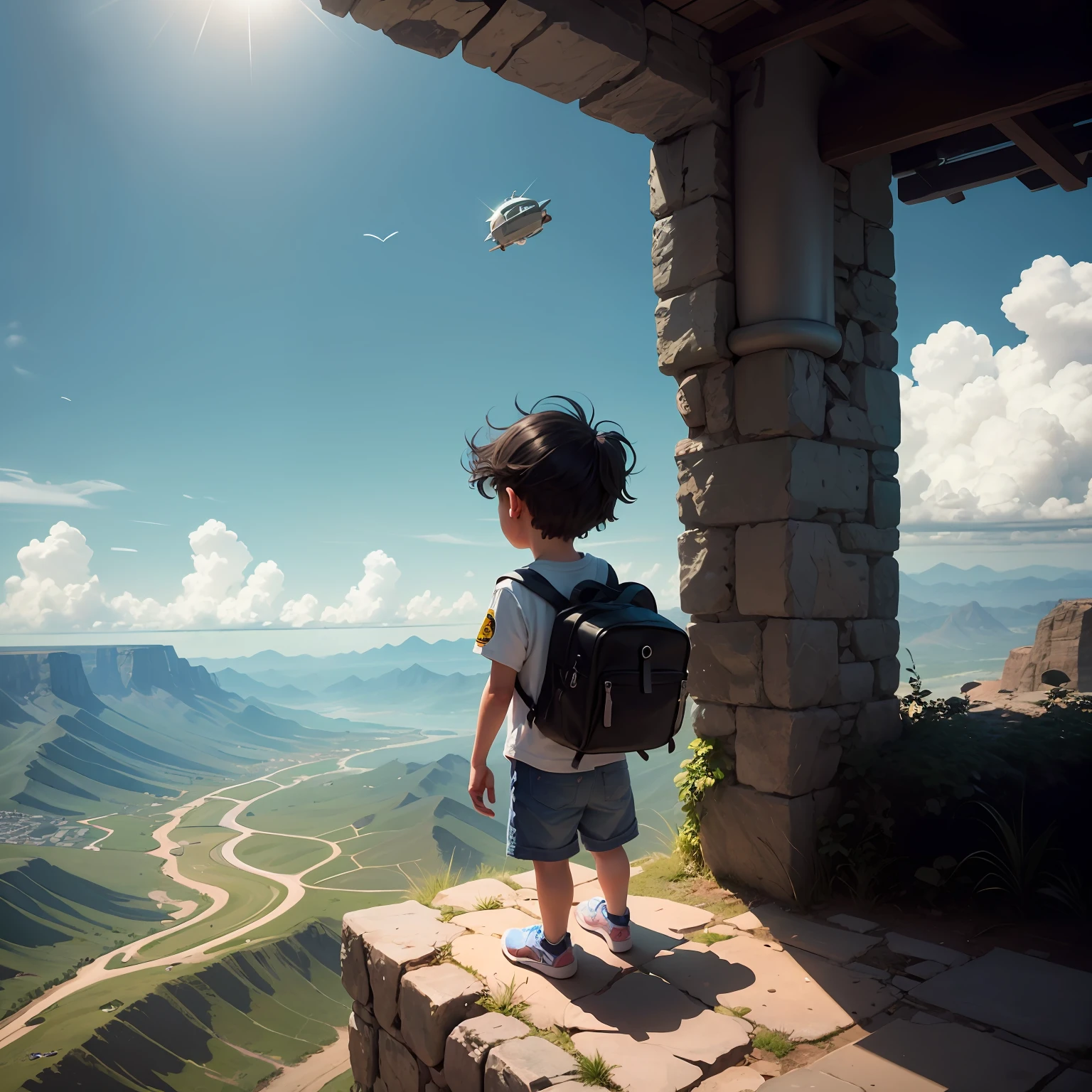 Put the kid playing in a place