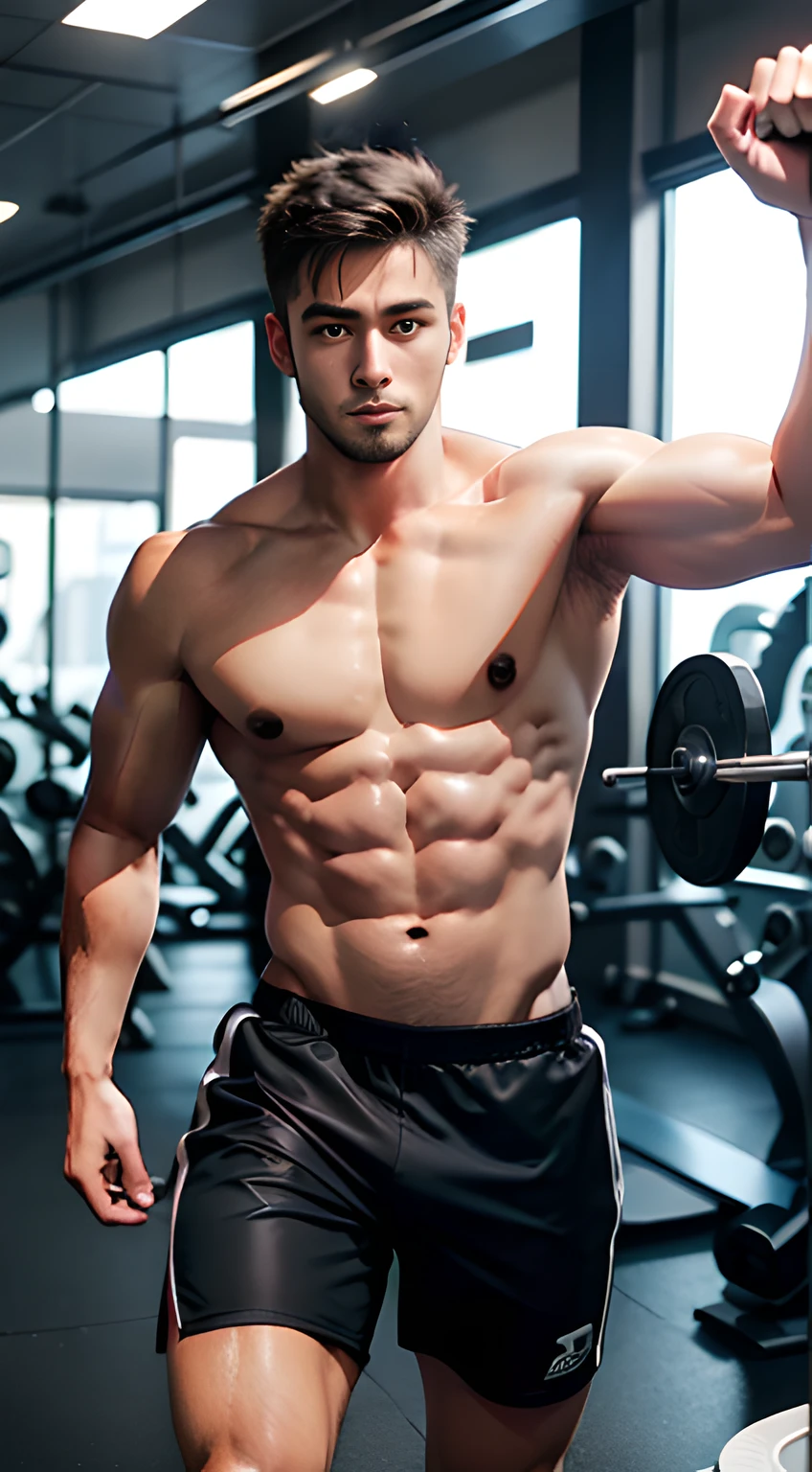 handsome muscular young man,