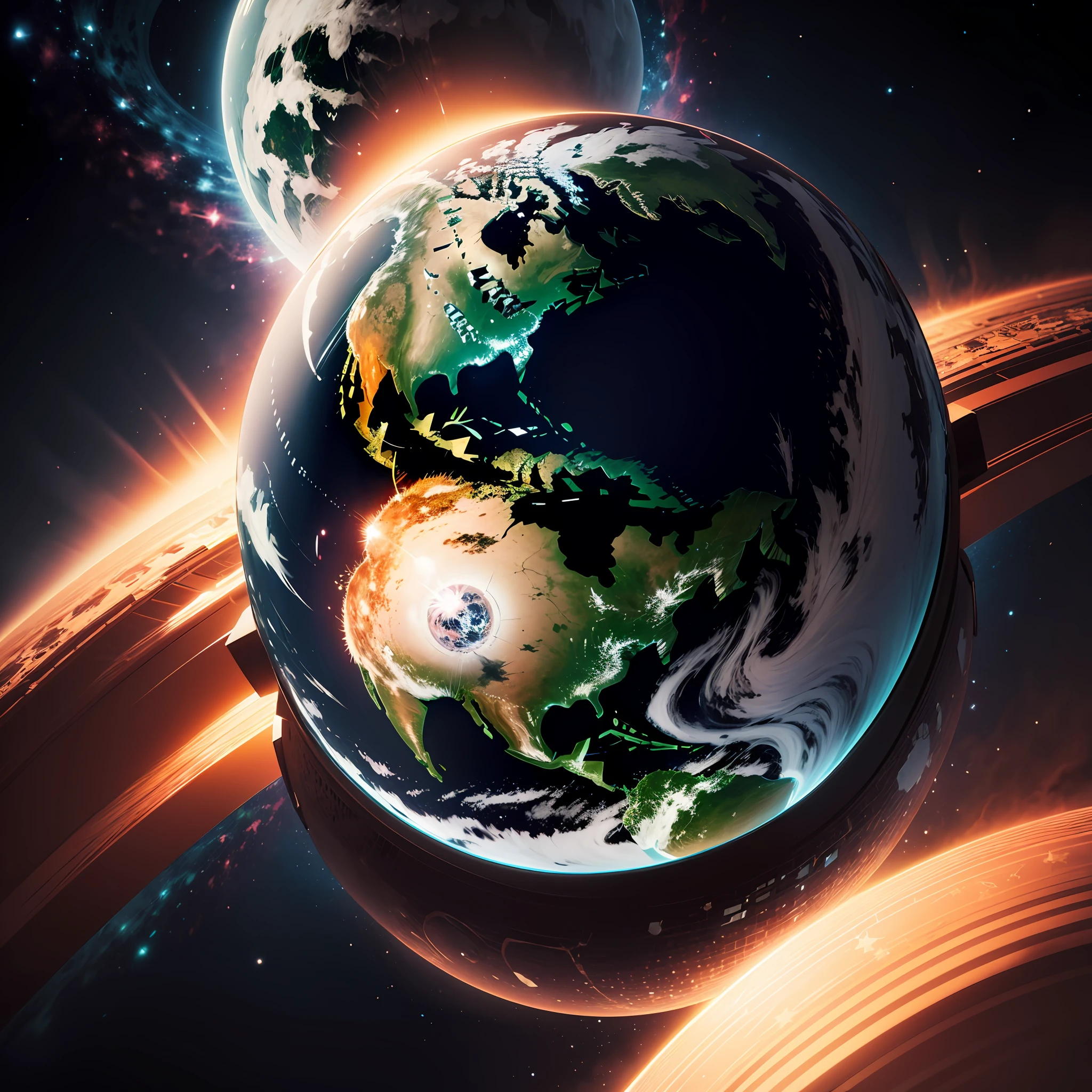 Realistic 8k earth, black background, realistic stars,high resolution