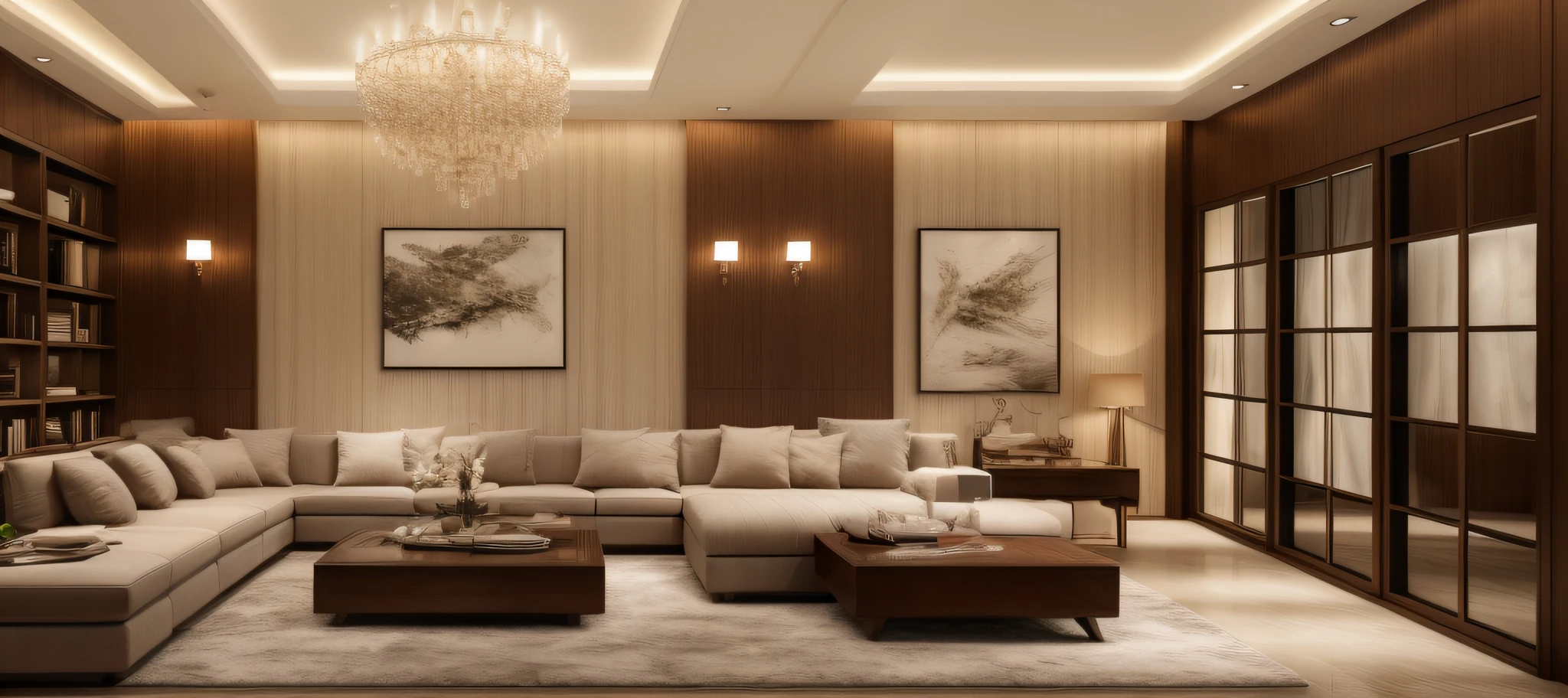 "luxurious and modern interior design with a touch of sophistication and elegance."