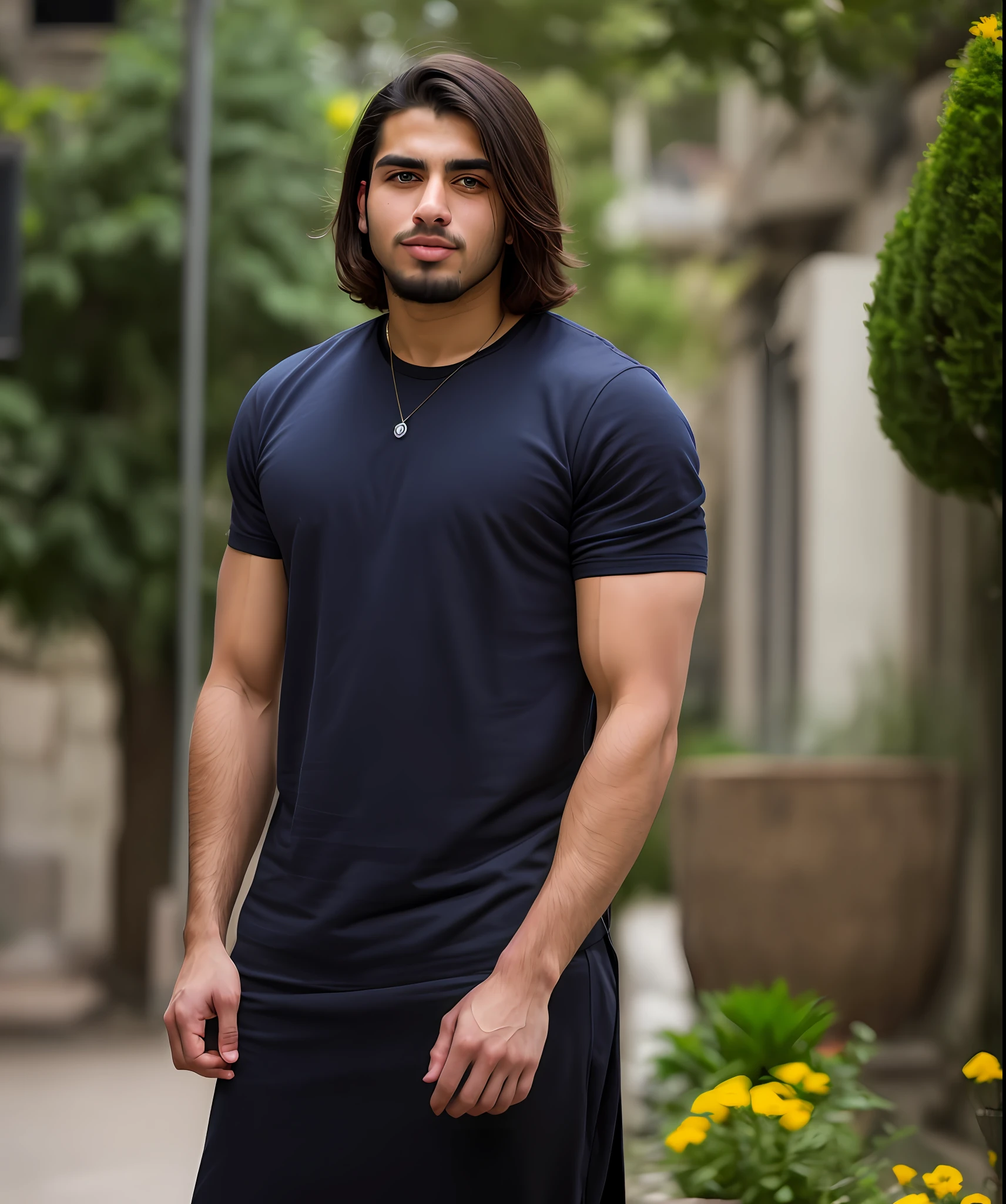 Hieronymus Bosch style, masterpiece, best quality,
Full body portrait of a handsome muscular arabic 21 year old man,
((backround defocused)):1.4, (depth of field):1.4