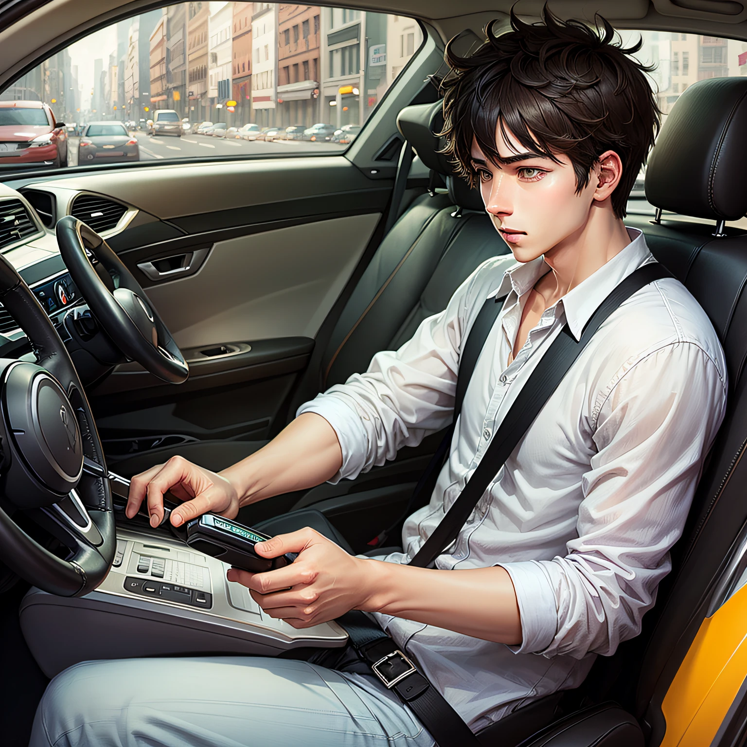 asian men, black hair, hand some, crypto investor, lamborgini --auto