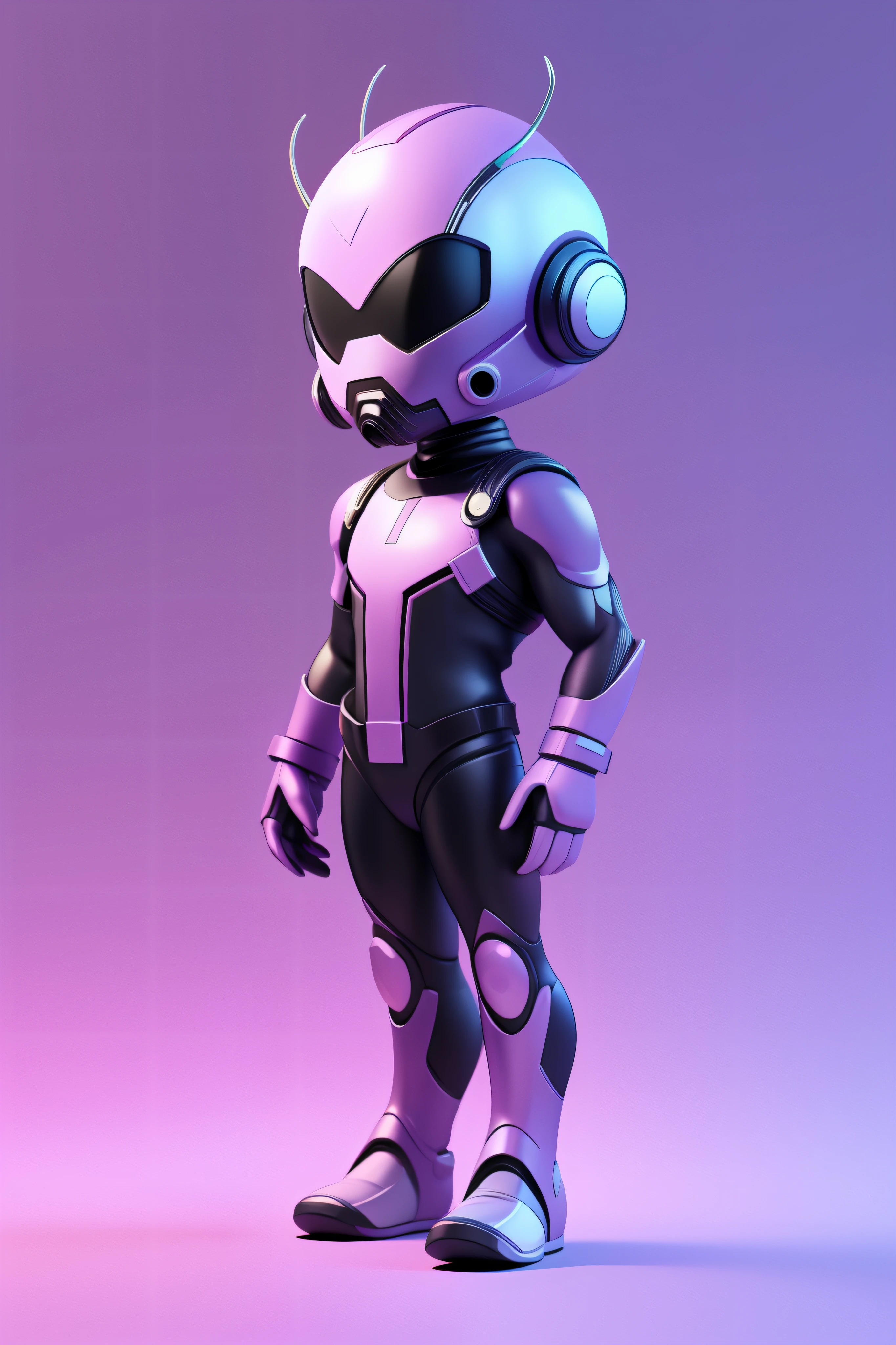 3dcharacter,antman,(full body:1.2),simple background, masterpiece,best quality,(violet gradient background:1.1)
