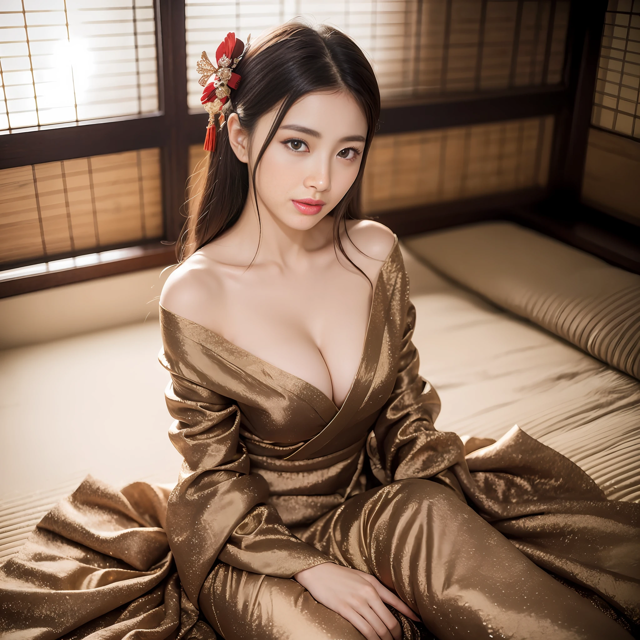 Glossy skin, shiny skin, oily skin, woman in sexy lingerie, araf woman, Yoshitomo Nara, seductive and charming, sophisticated gravure idol, organic seductive geisha, Japan goddess, seductively looking at the front, elegant seduction pose, elegant Japan woman, young sensual gravure idol, gorgeous woman, Sakimi-chan, asian girl