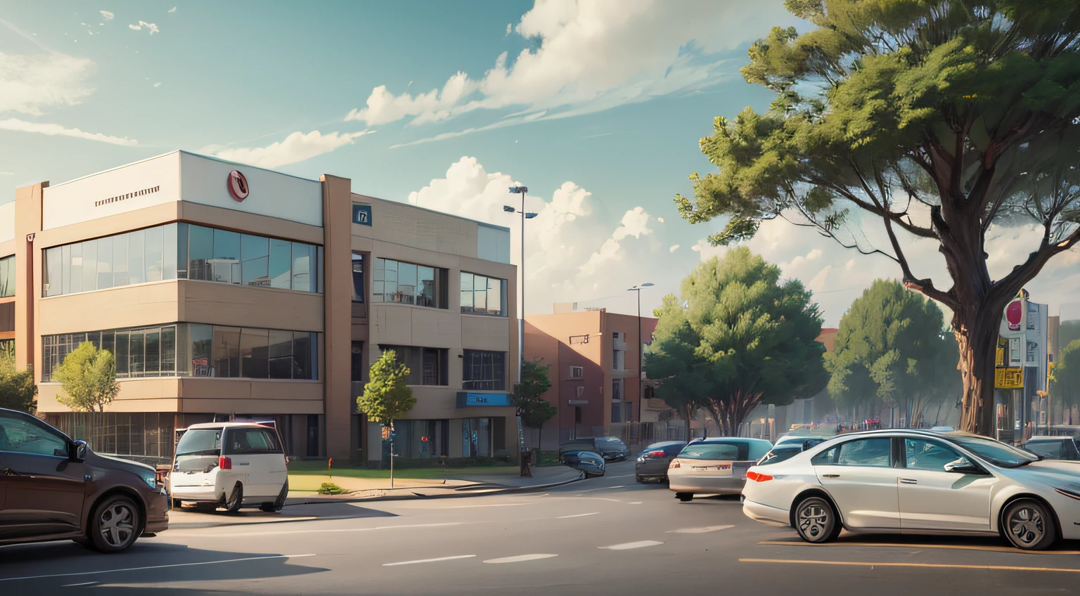AVG background image Background image of campus life Animation background Background picture of school surroundings Background picture of heavy traffic