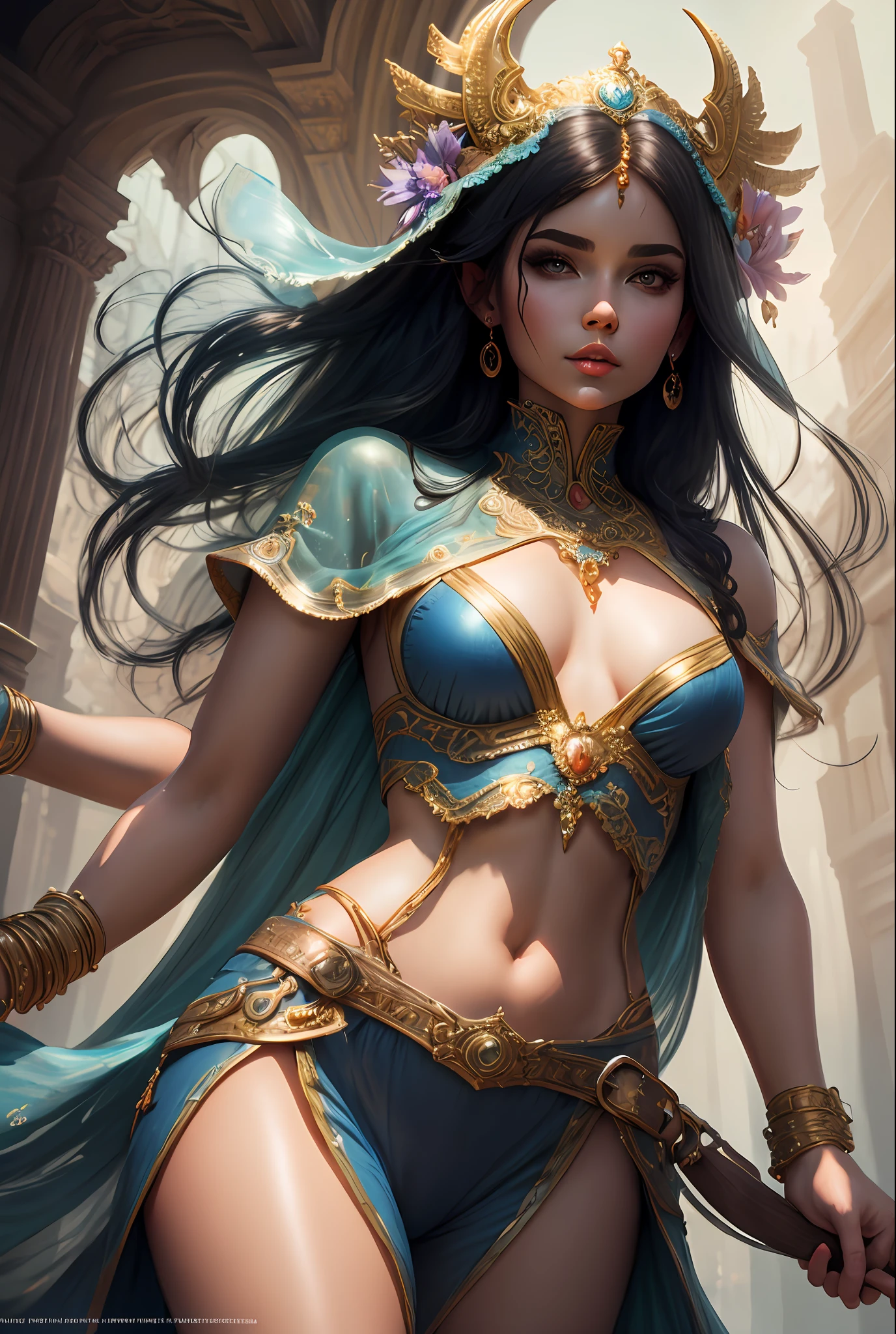 Gril beautiful,water spheres,fine art masterclass splash spray trickle daubs of rainbow opaline Prisma Sakuraoil color,style druid celestial ethereal ghostly elf, HDR, ultra high-detail, centered, bokeh, lens flare, foggy dusk, bloom, light bloom, cinematic lighting, high dynamic range, depth of field, contrapposto ilya kuvshinov D&D, fantasy, intricate, ornate, dynamic pose, highly detailed, digital painting, artstation, concept art, smooth, sharp focus, illustration, art by Artgerm and Greg Rutkowski and Alphonse Mucha