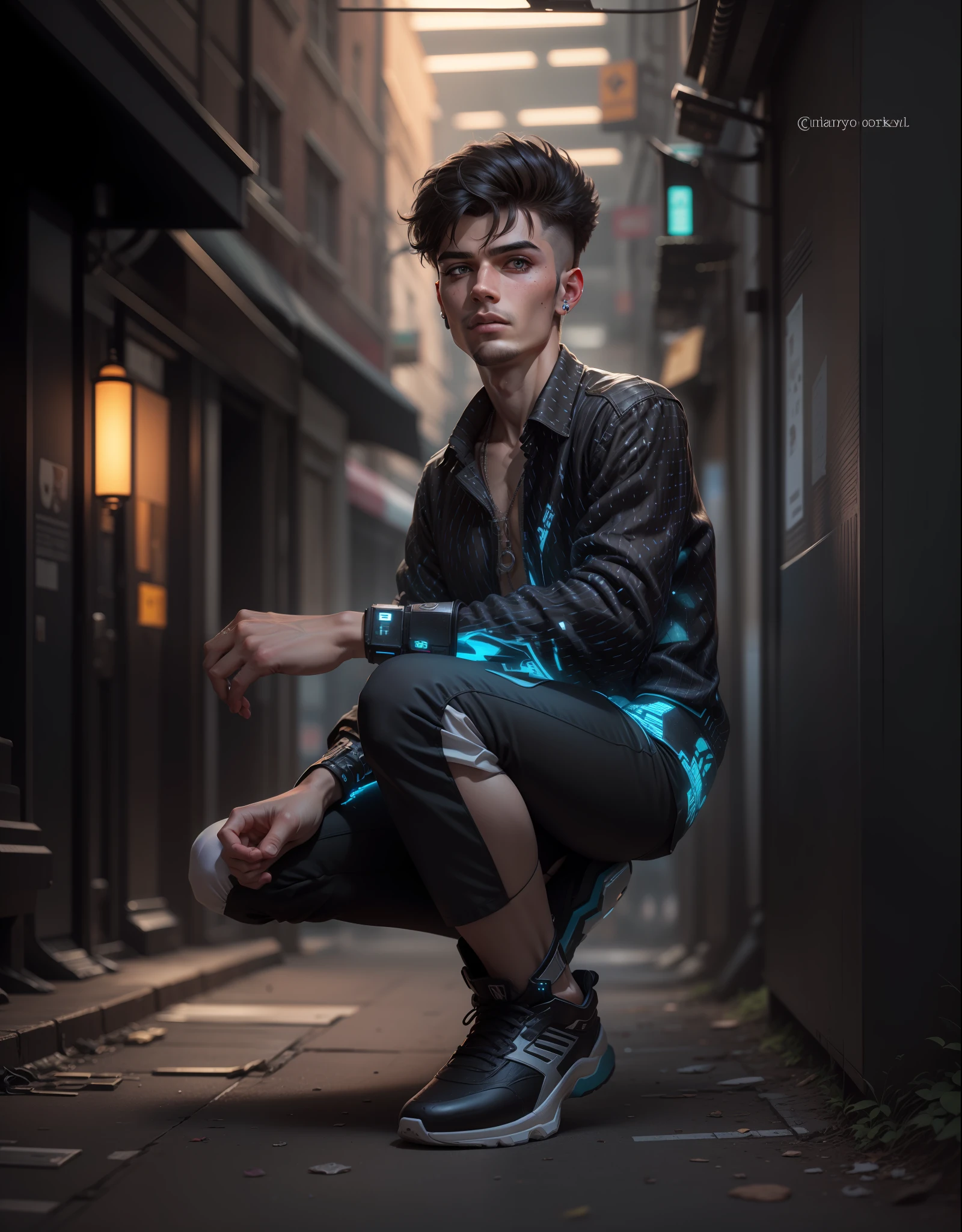 Change background cyberpunk handsome boy, realistic face, 8k, ultra realistic,