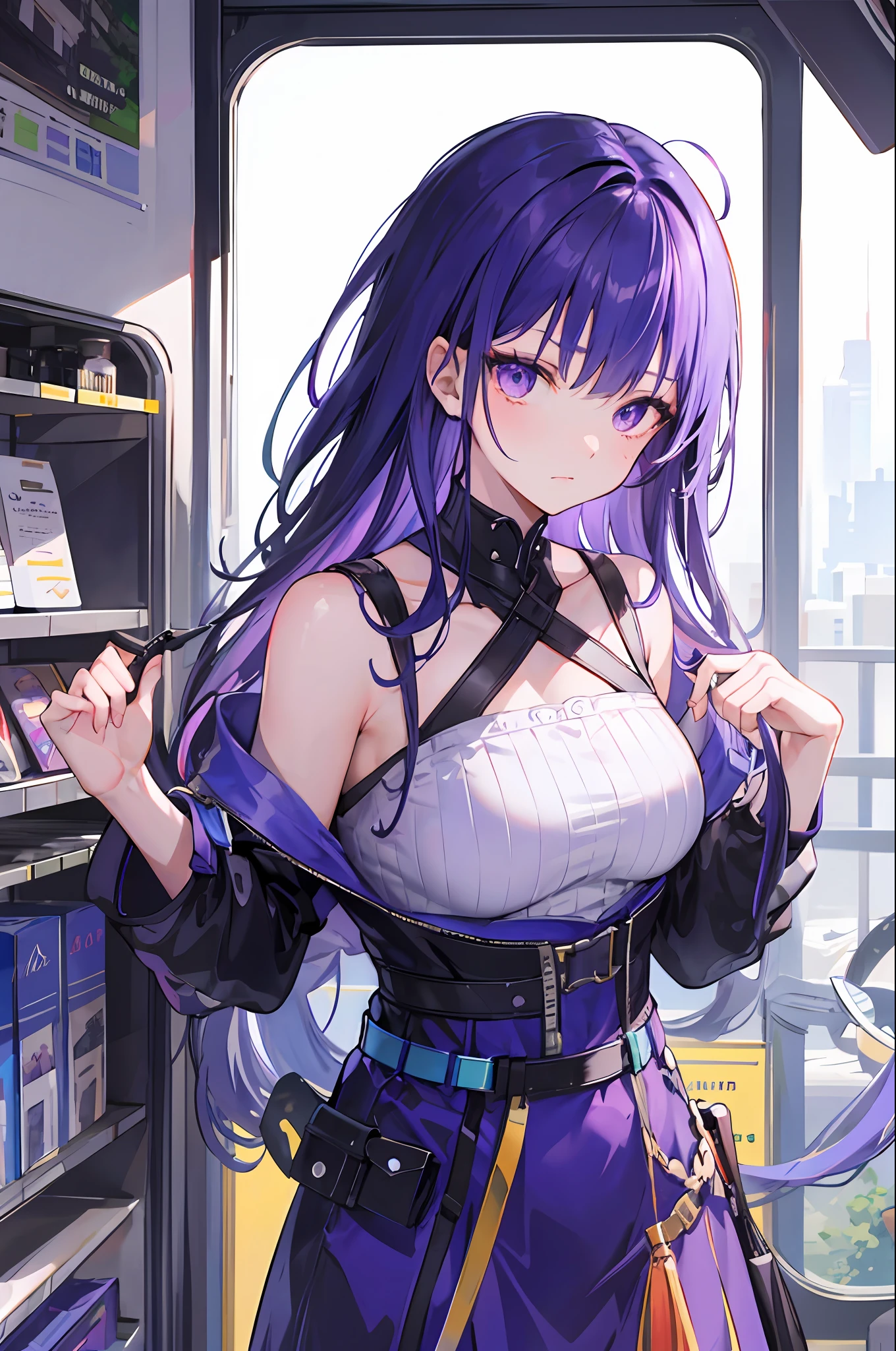Female, Raiden Ei, Purple Hair, Purple Eyes, Kind, Considerate, Shy, Funny, Love myself, Loyal