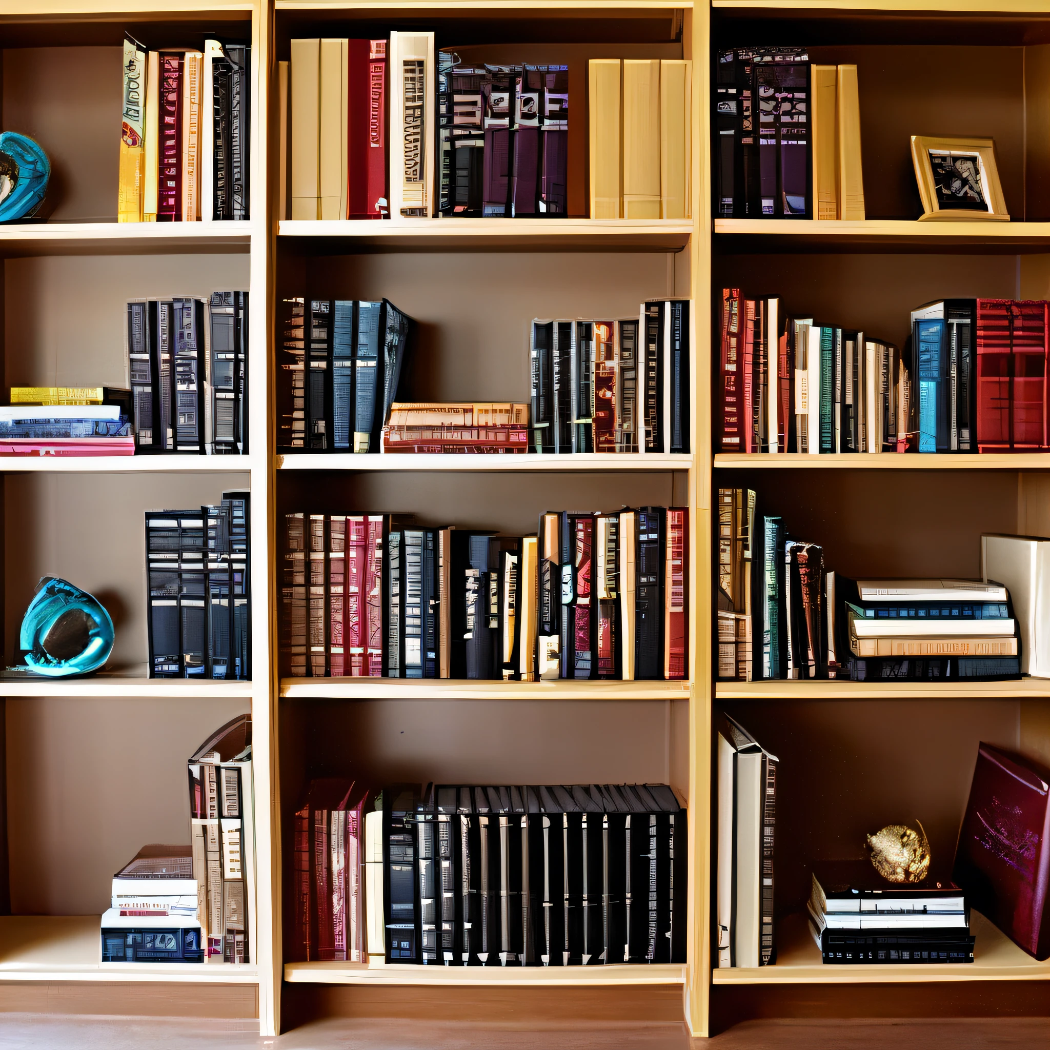 Library Collection Rack Rows of books Stylish Modern --auto
