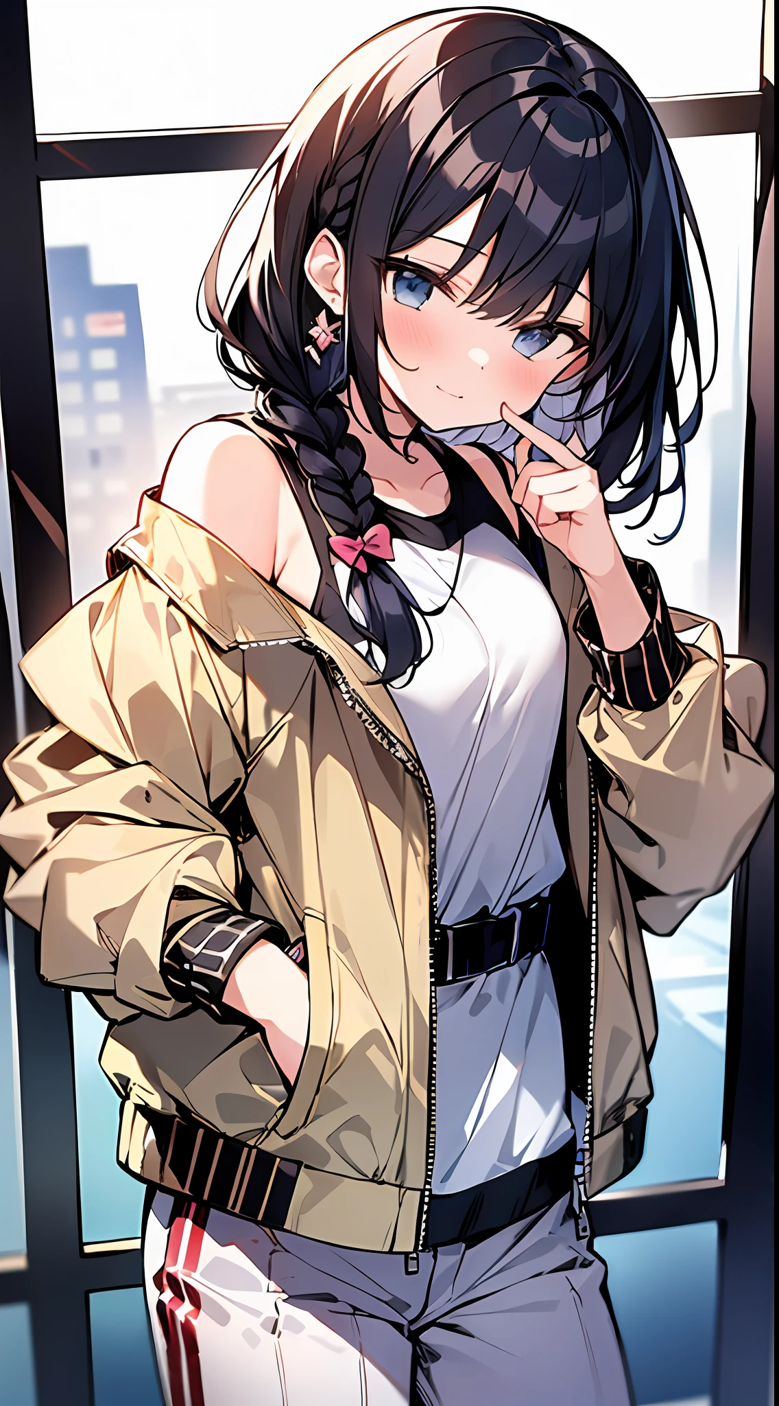 (Incredibly Absurdres Absolutely Resolution: 1.5), Top Quality, Masterpiece, Ultra High Definition, 8k, (Multiple Girls), (Light Colored Jacket, Sneakers, Pants) BREAK Shojo Manga Style, (), Soft Line Art, Digital Enhancement, Shojo Manga Touch, Hairstyle Fax, Environmental Change Scene, Hairstyle Fax, Shojo Mangacore, (((Hair length to shoulder))), (Short braid))), Beautiful Black Hair, entangle, Beautiful and aesthetic: 1.5, High quality: 1.3