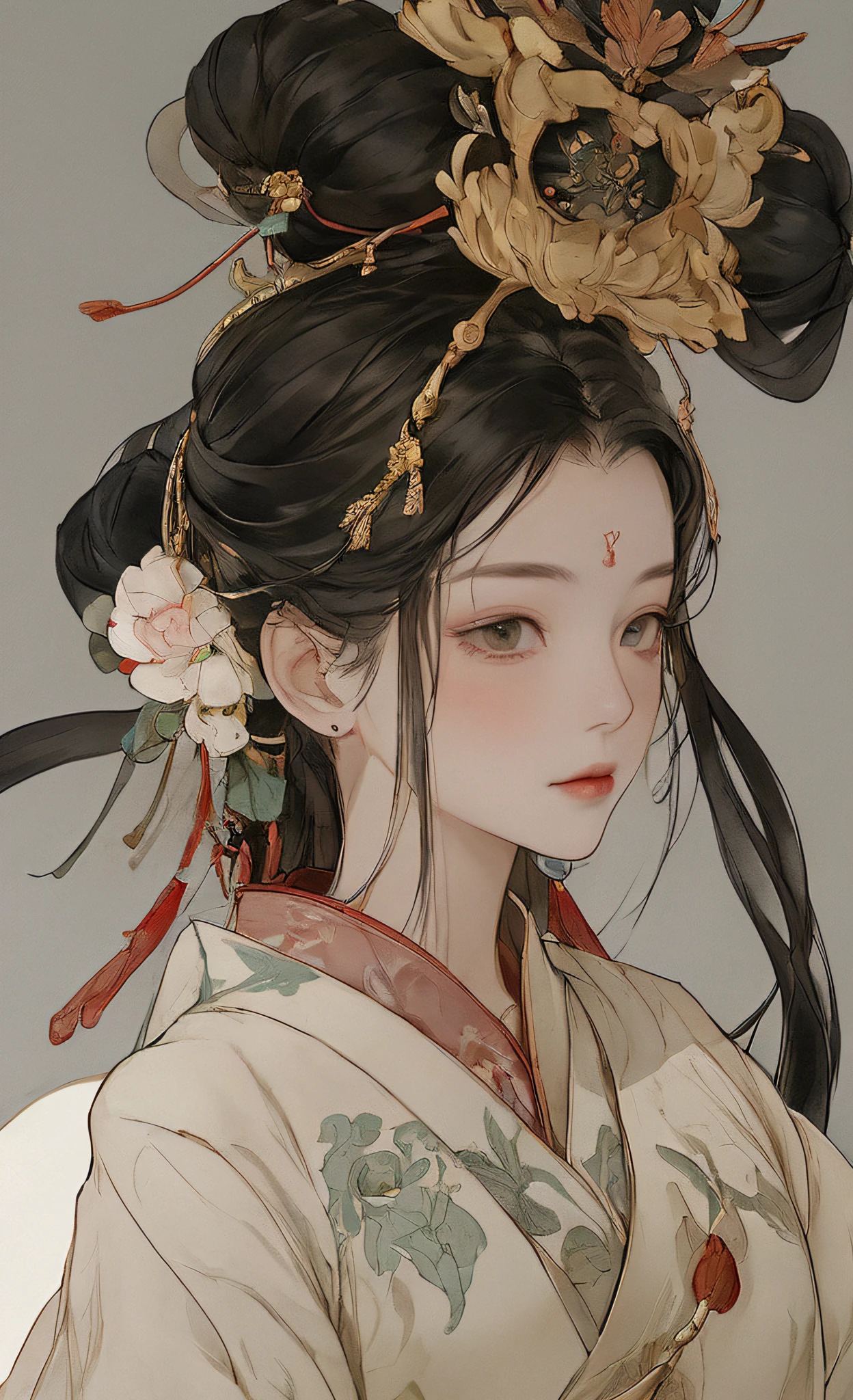 A girl, ancient Chinese costume, whole body, sunshine, clear face, clean white background, masterpiece, super detail, epic composition, ultra HD, high quality, extremely detailed, official art, uniform 8k wallpaper, super detail, 32k