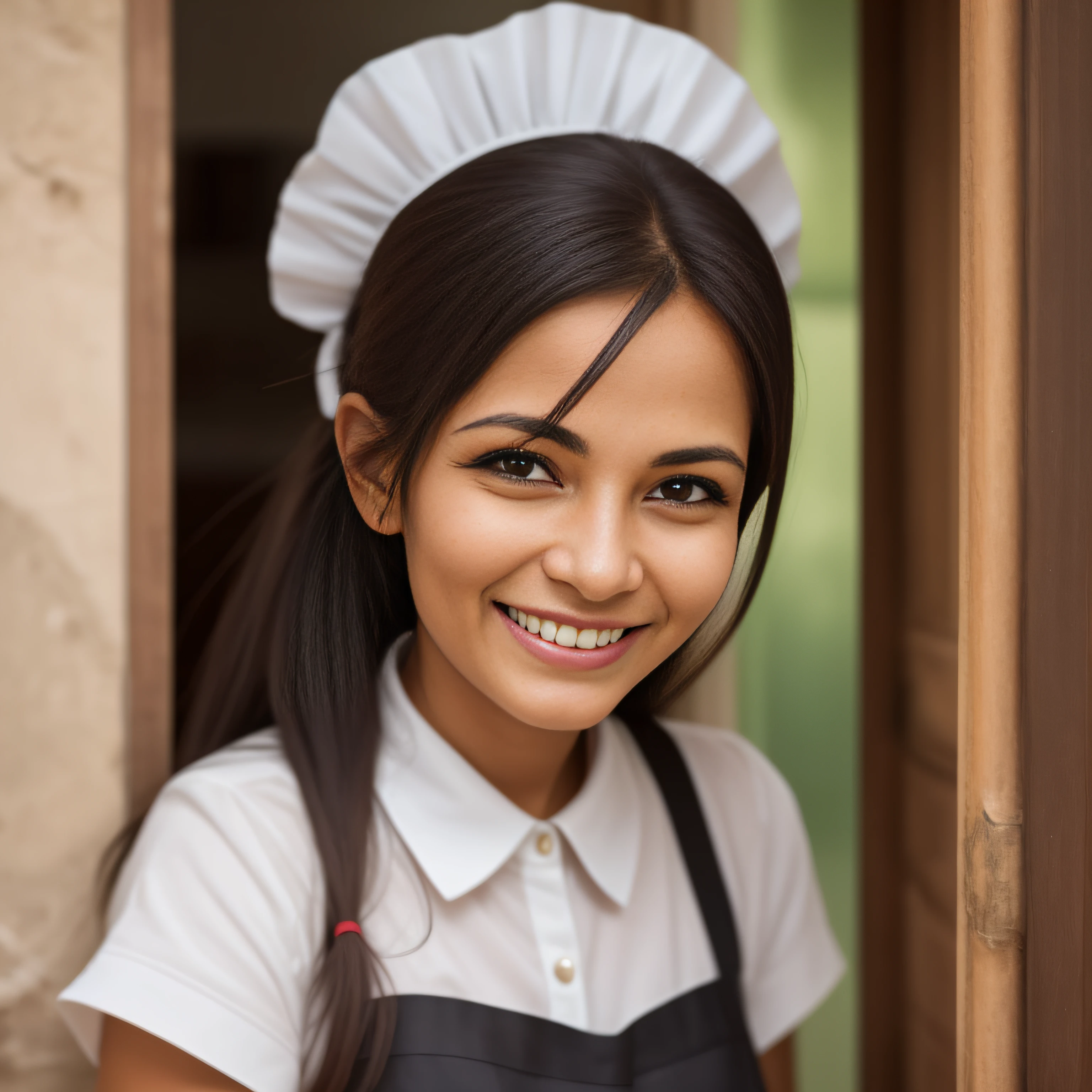 A happy Brazilian maid.